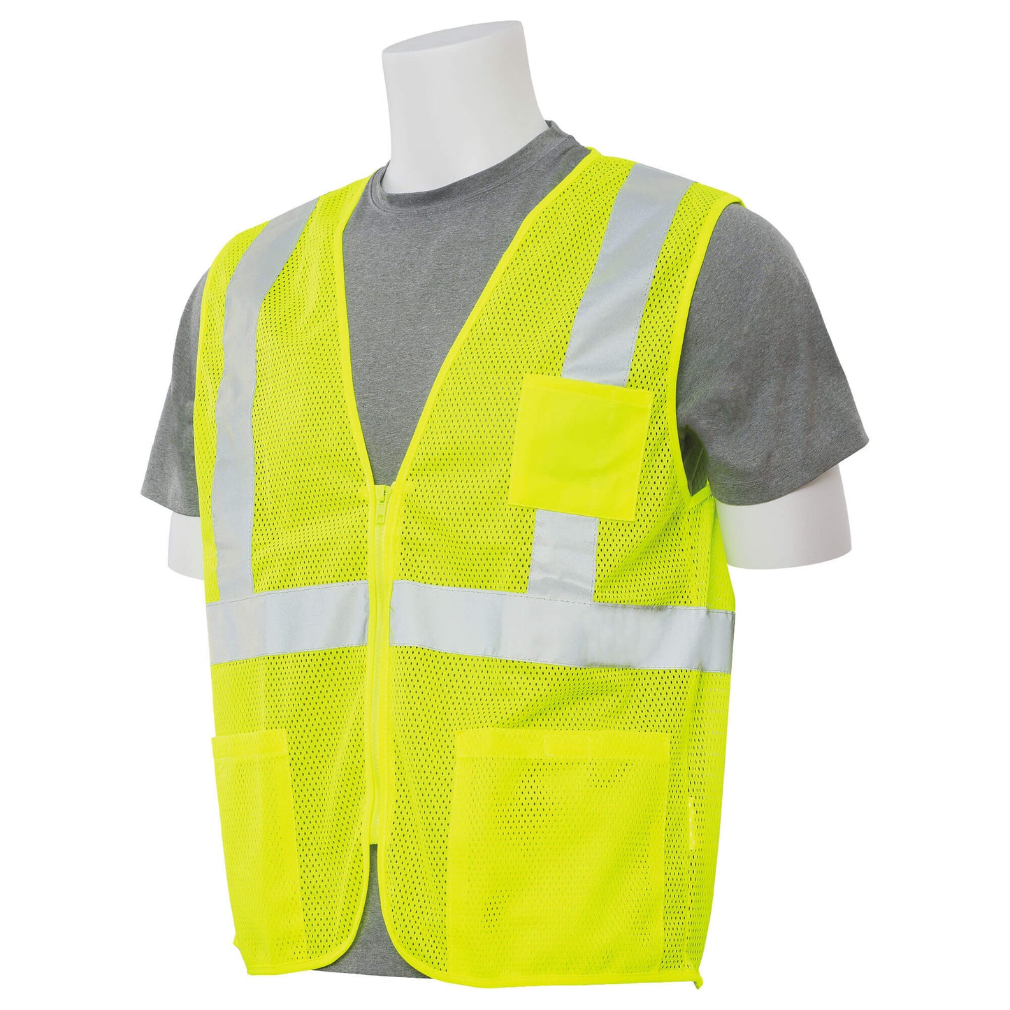 Yellow/Lime Safety Vest - ERB - Mesh With Pockets