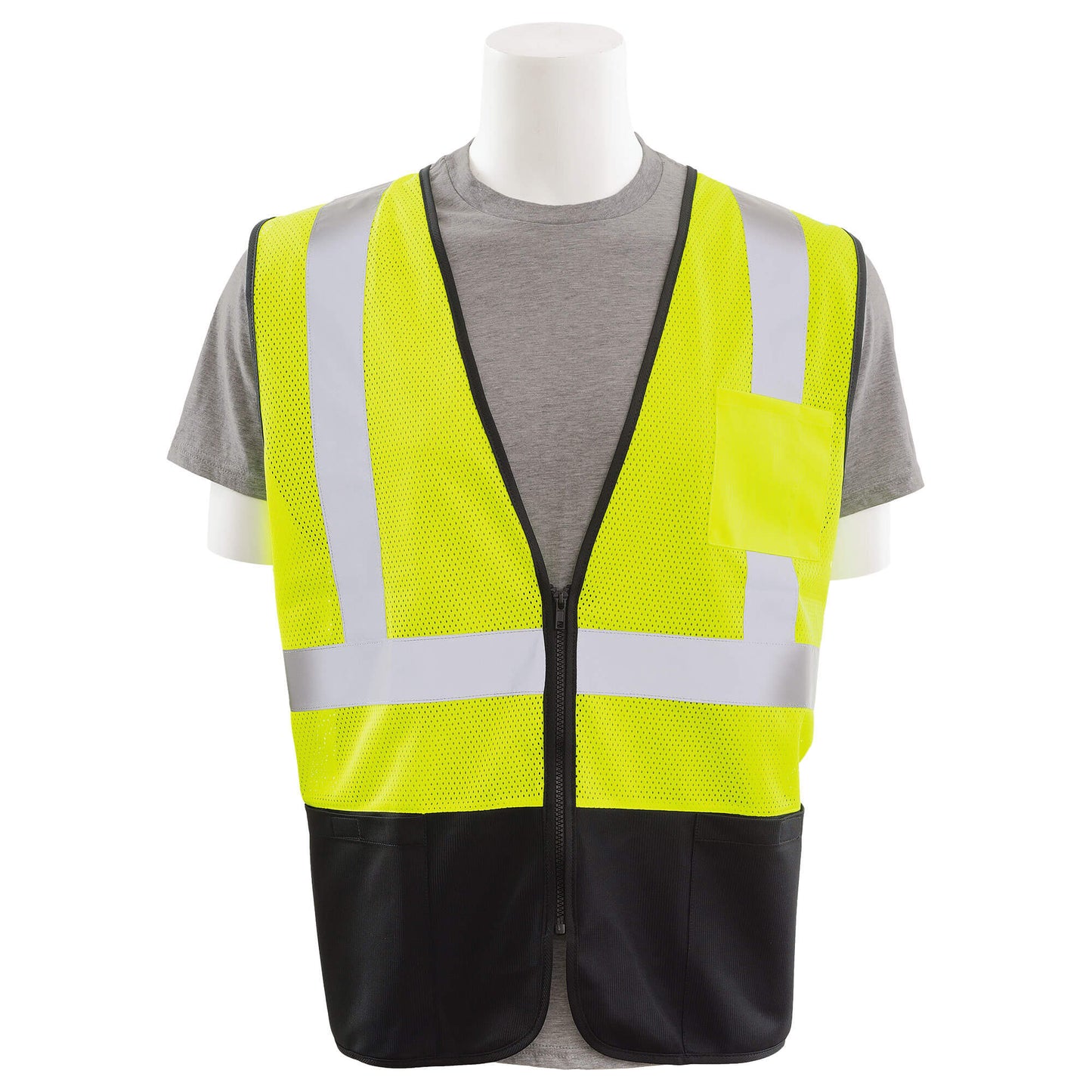 Yellow/Lime Safety Vest - ERB - Reflective Mesh Design