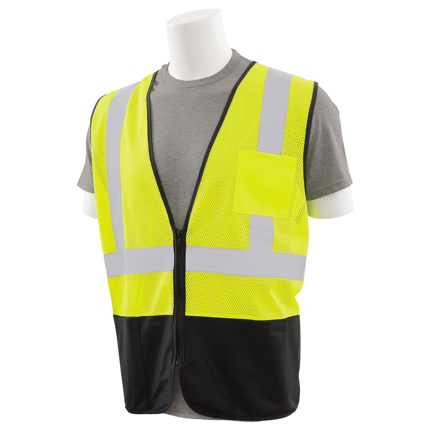 Yellow/Lime Safety Vest - ERB - Reflective Mesh Design