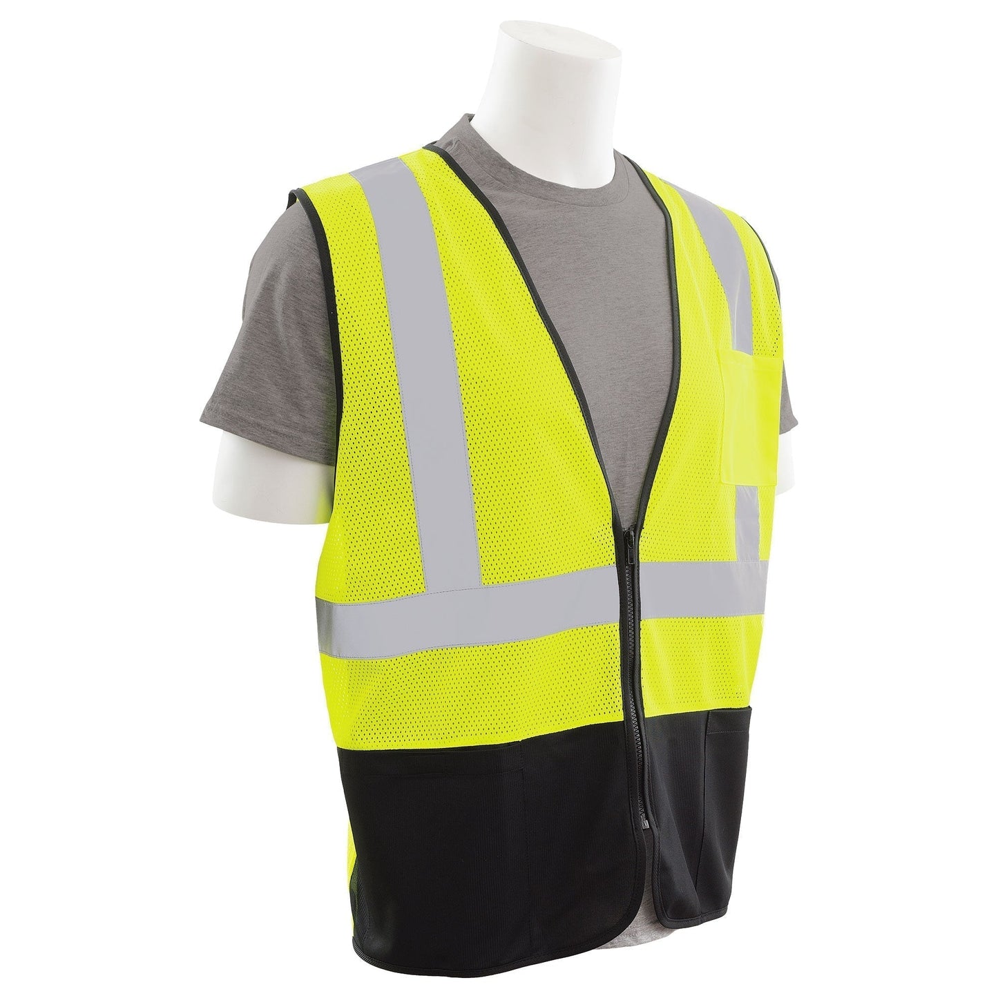 Yellow/Lime Safety Vest - ERB - Reflective Mesh Design