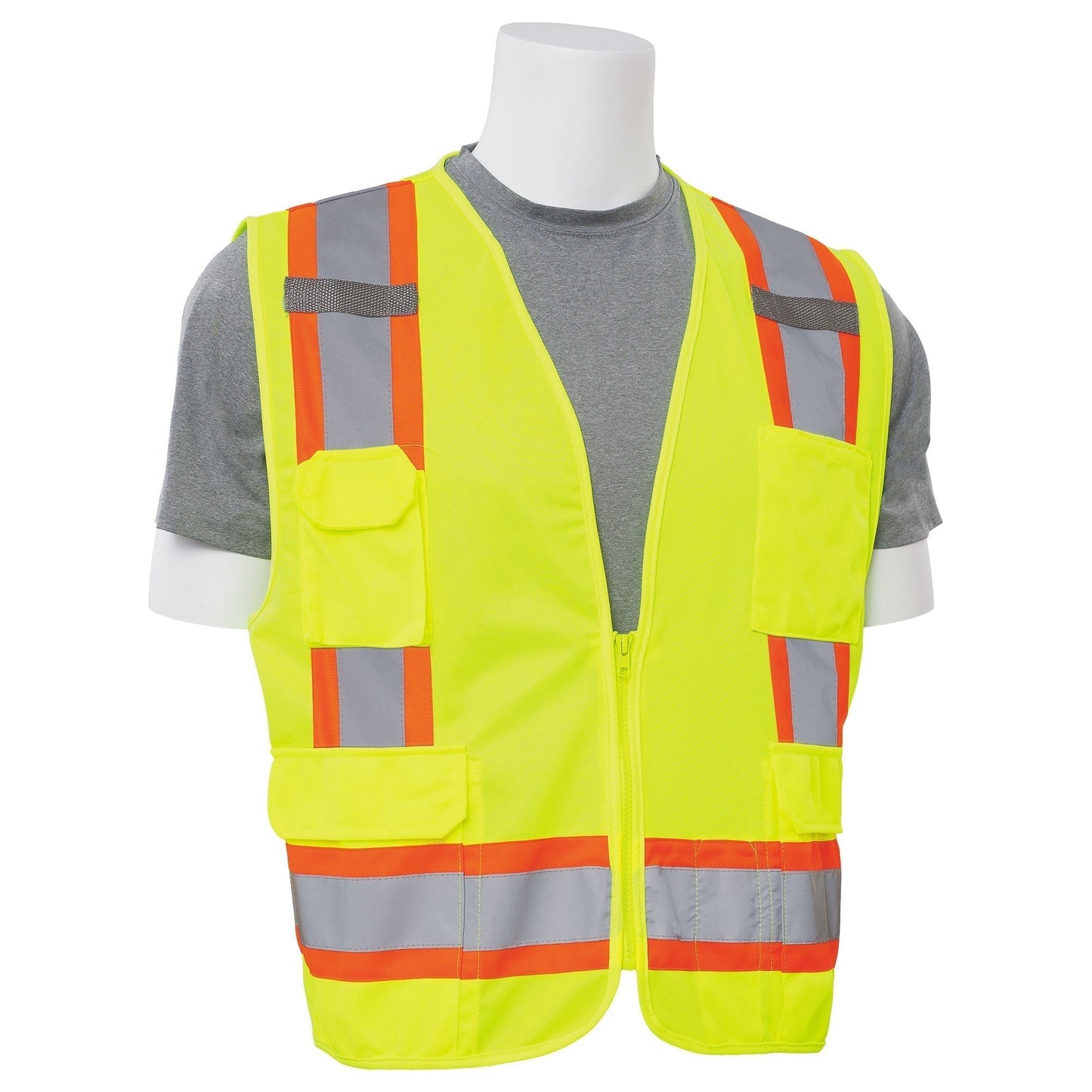 Yellow/Lime Safety Vests - ERB - Reflective Mesh Design