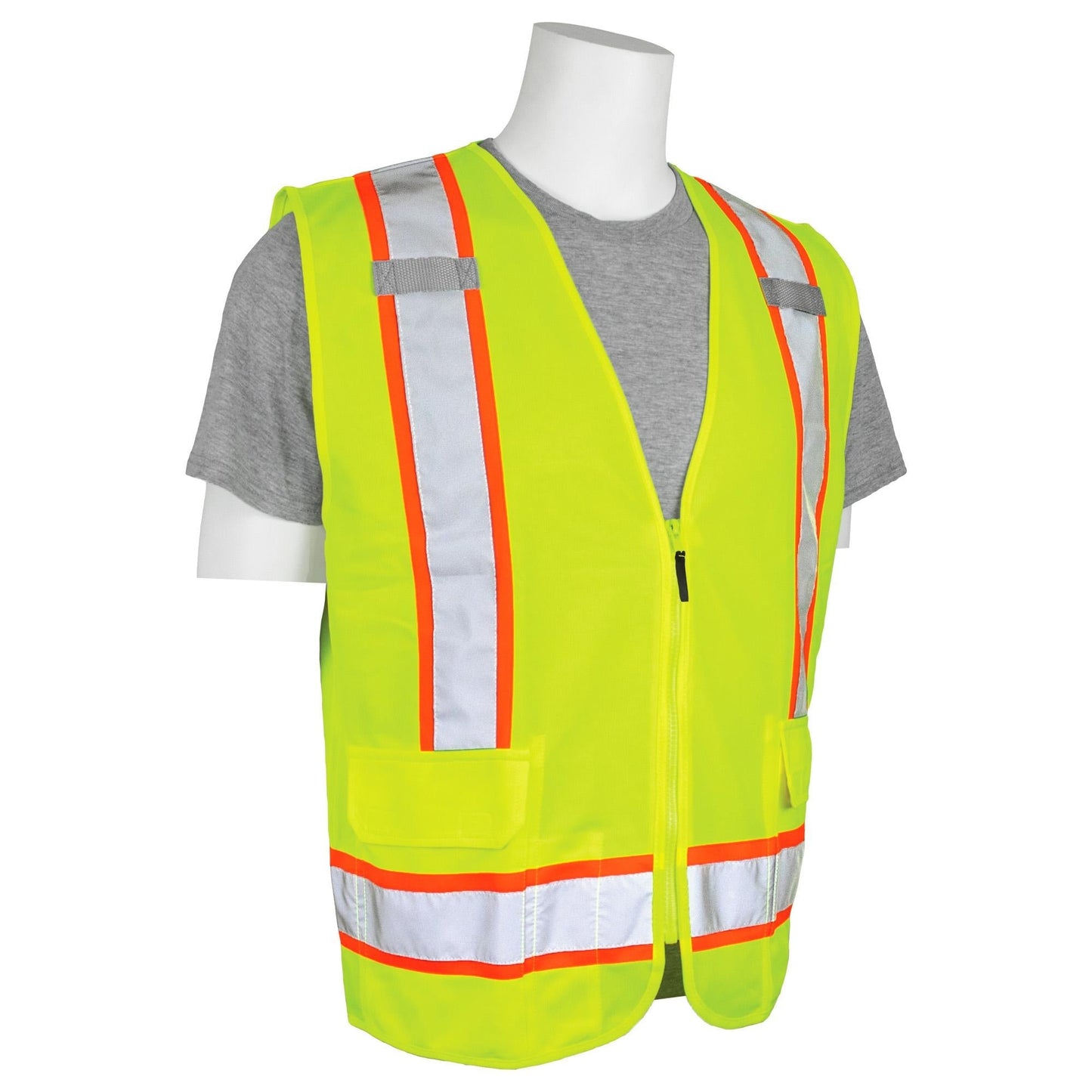 Hi-Viz Lime Safety Vests - ERB - Reflective Trim