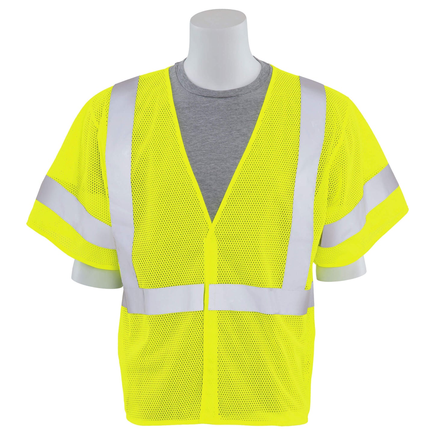 Yellow/Lime Safety Vest - ERB - Reflective Mesh Design