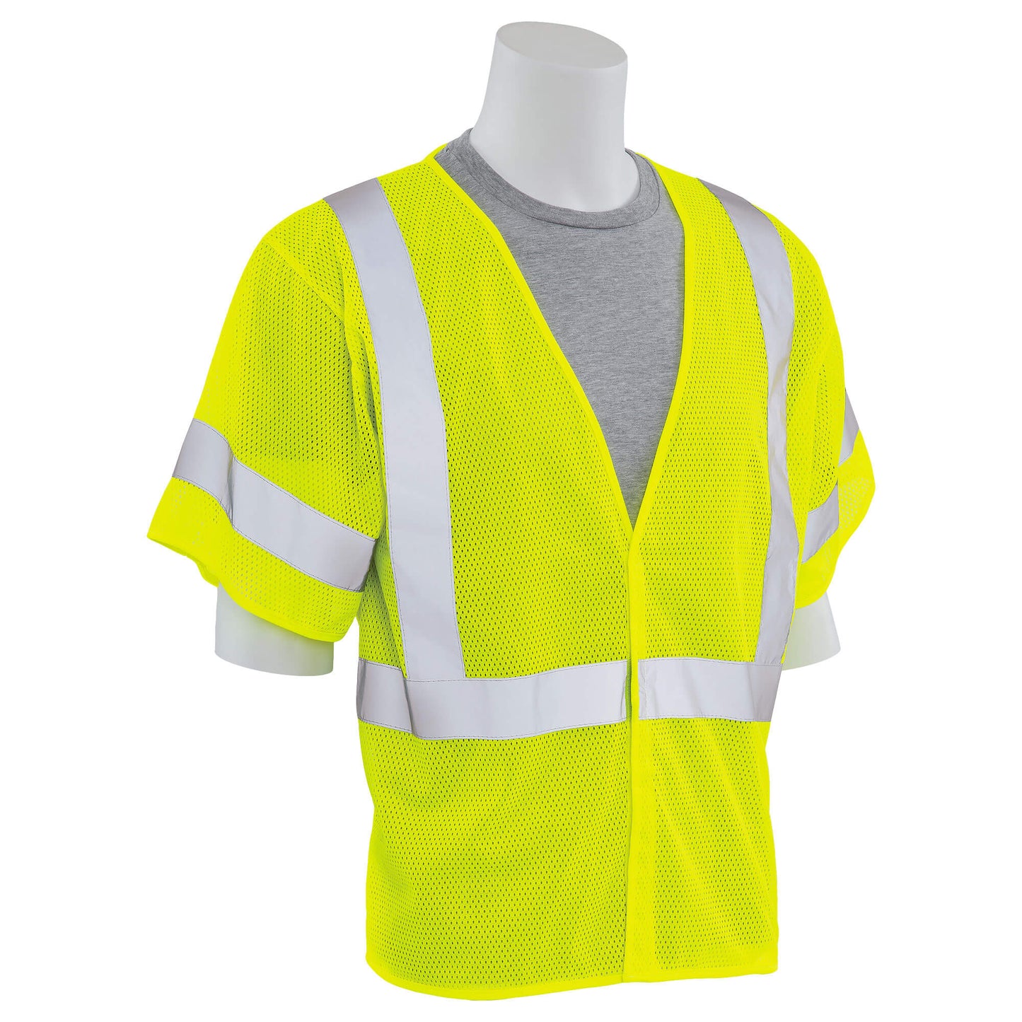 Yellow/Lime Safety Vest - ERB - Reflective Mesh Design