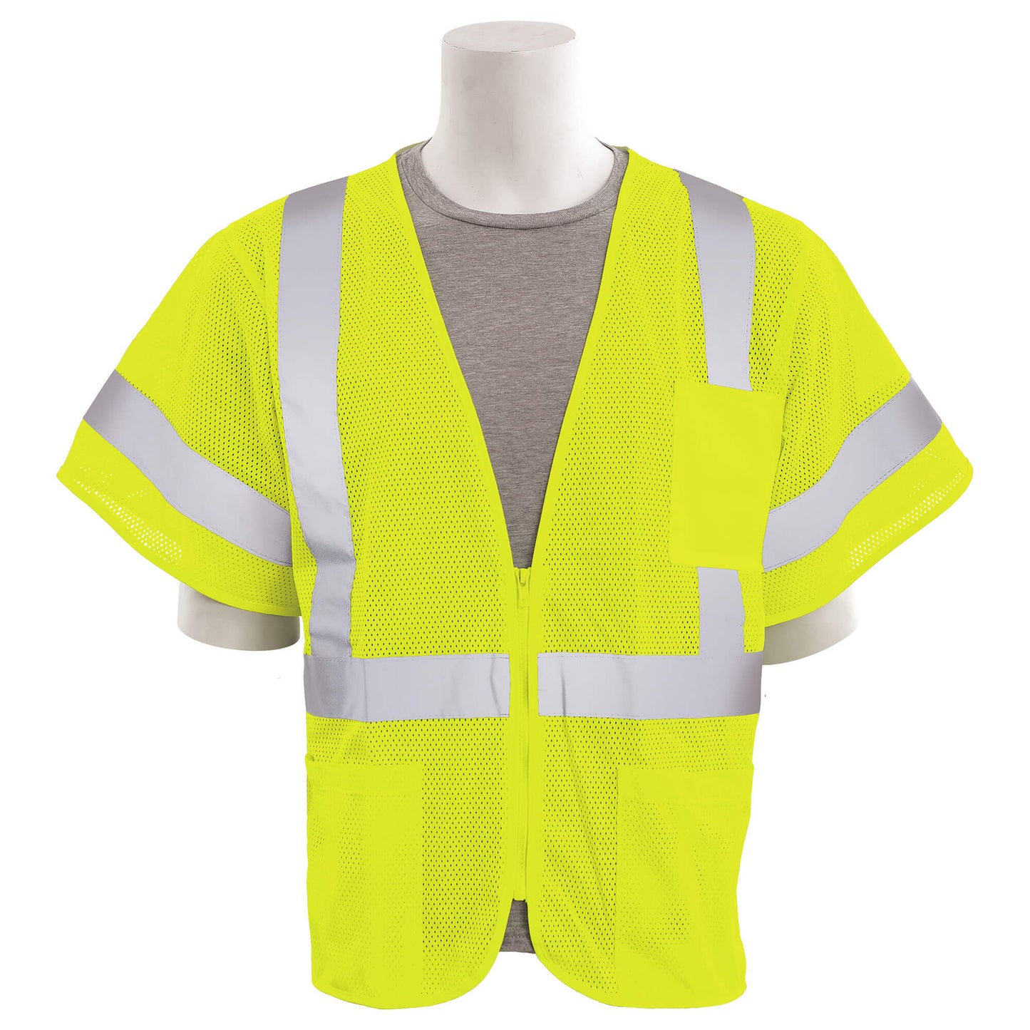Yellow/Lime Safety Vests - ERB - Durable Mesh
