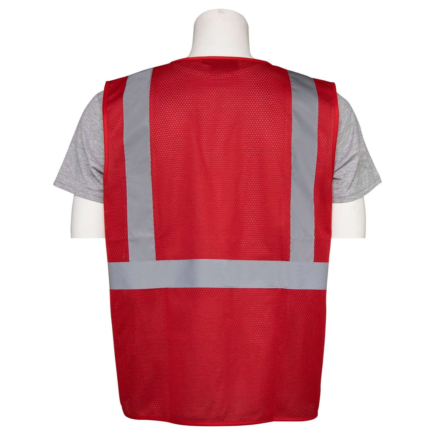 Red Safety Vests - ERB - Reflective Mesh Design