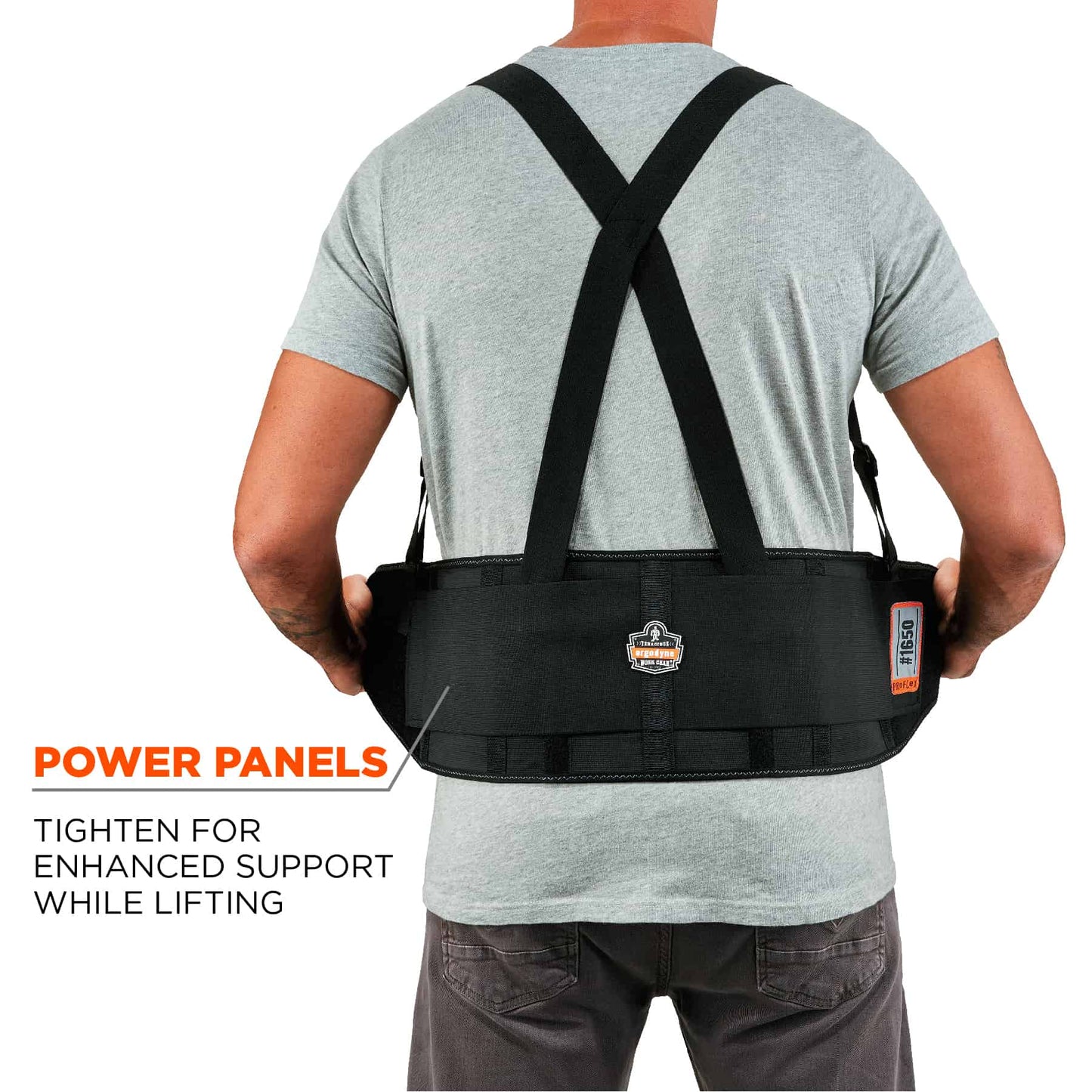 Black Back Supports - Ergodyne - Elastic Closure