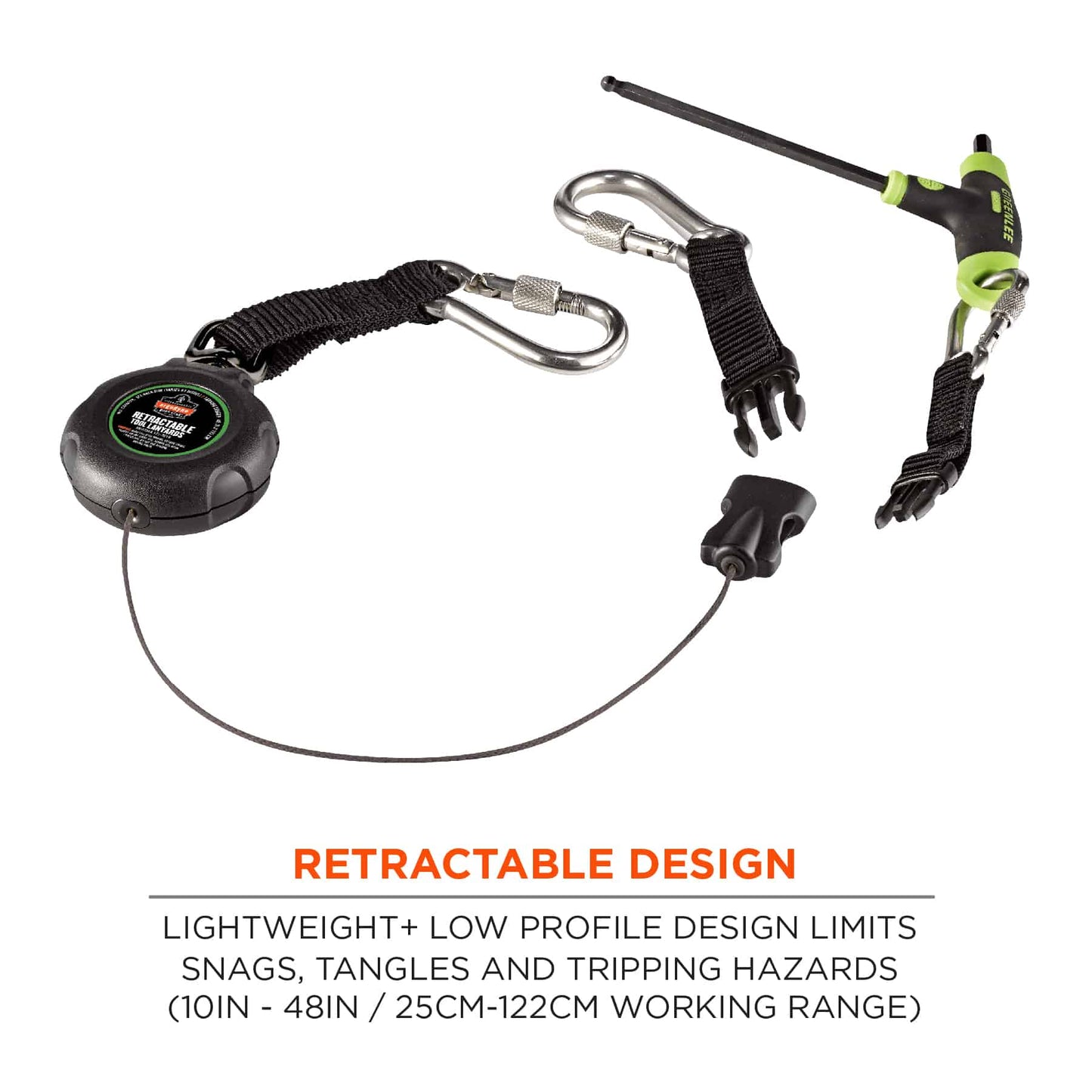 1 lb Lanyards - Ergodyne - Durable Retractable Tool