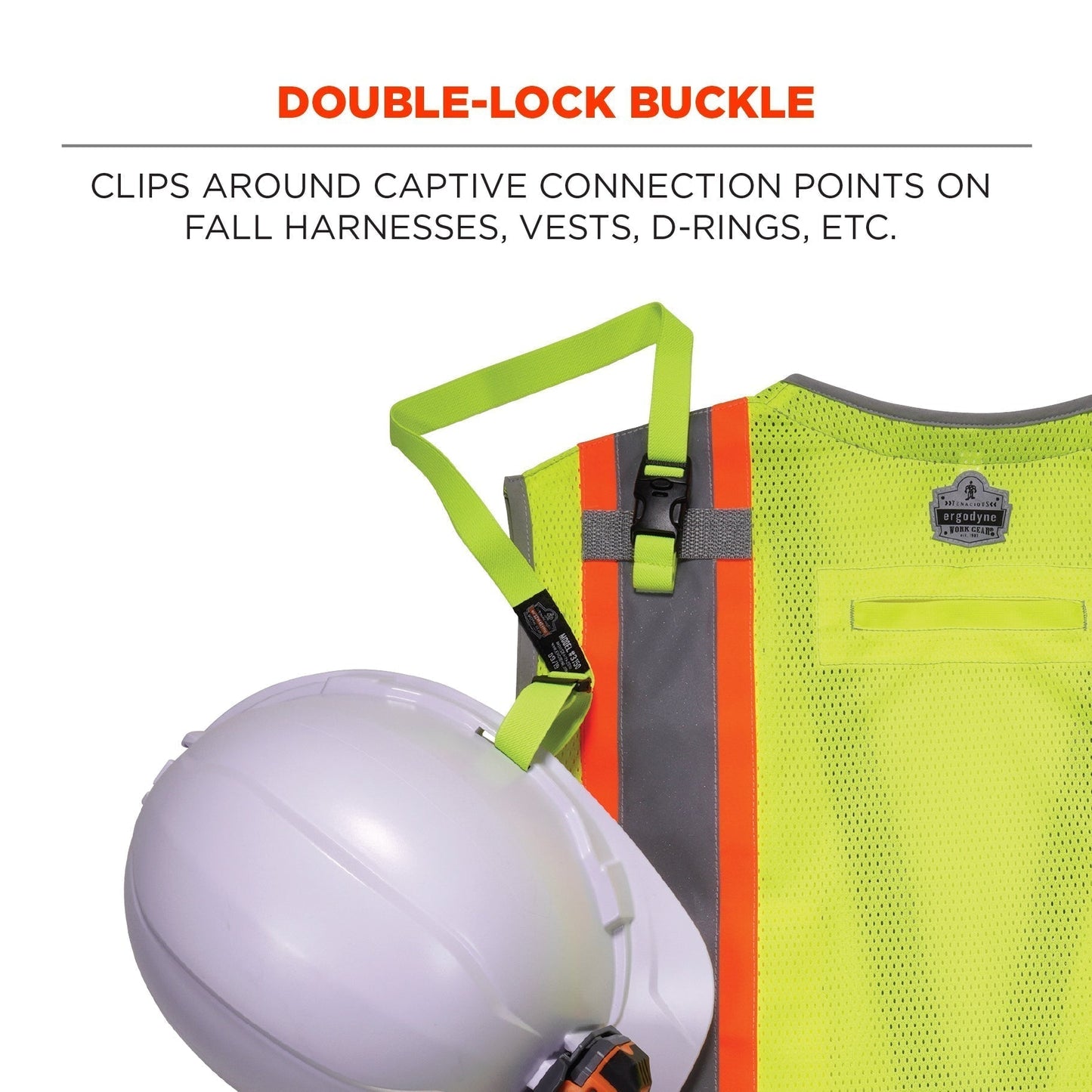 Yellow Lanyards | Ergodyne | Durable Squids 3150 Buckle - Strong Safety