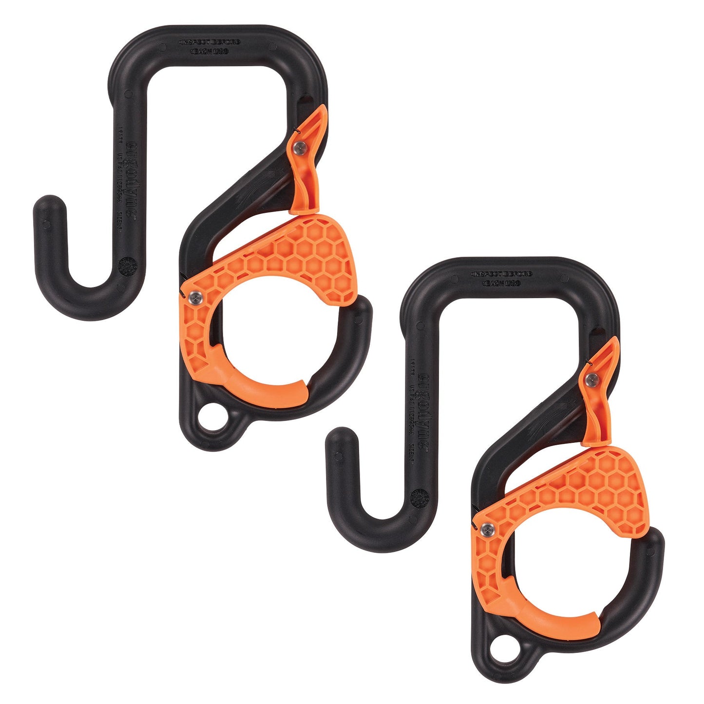 Black/Orange Bucket Hooks - Ergodyne - Heavy-Duty Design