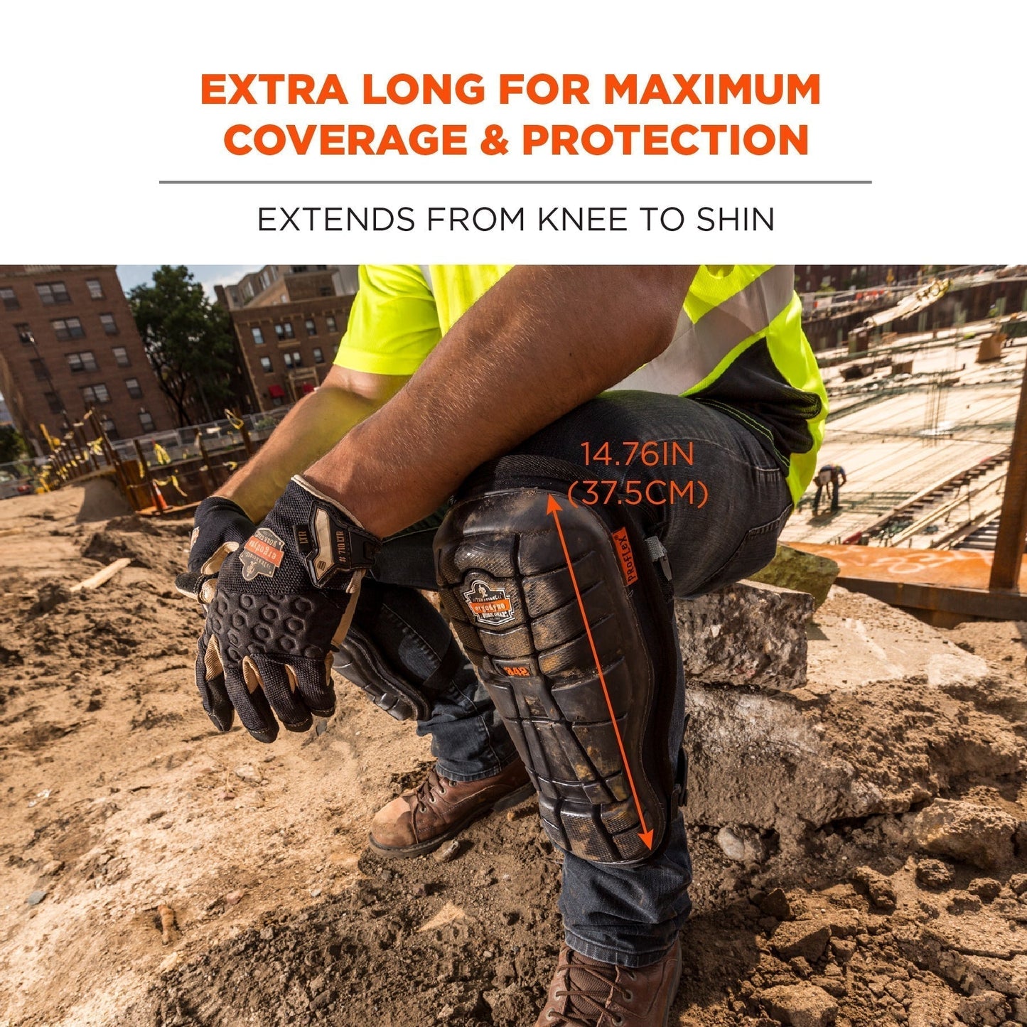 Black Knee Pads - Ergodyne - Extra Long Gel Comfort