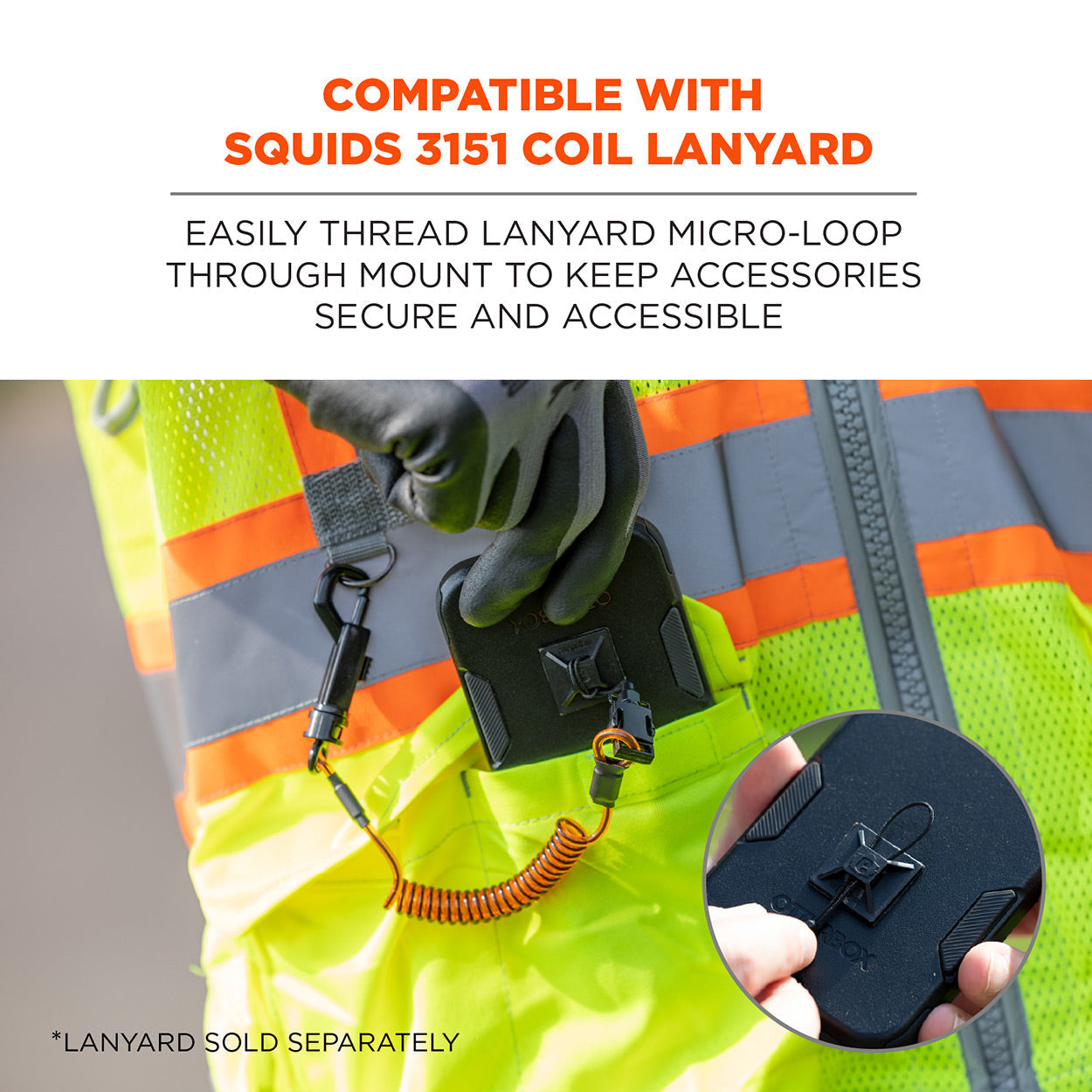 Black Tools | Ergodyne | Mini Adhesive Mount - Ergodyne - Durable Adhesive