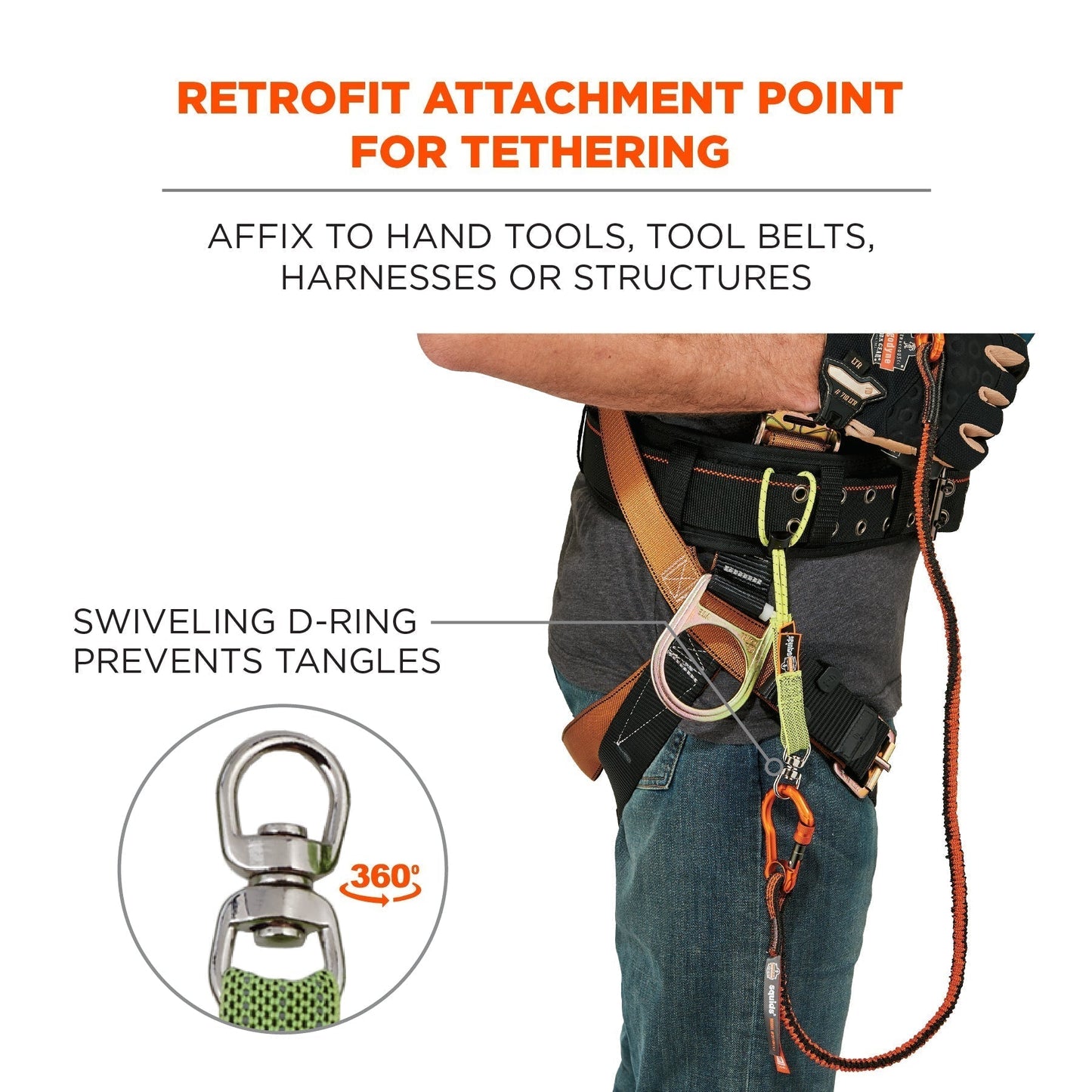 Standard Elastic Loop Tool Tails - Ergodyne - Versatile Attachment