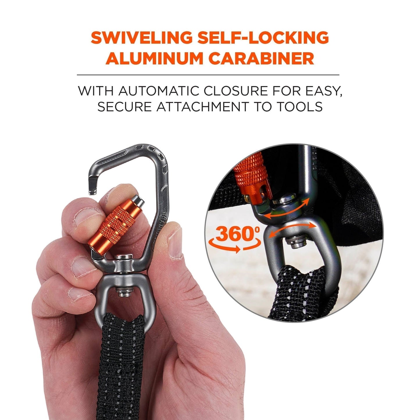 with Carabiner and Cinch Loop Lanyards - Ergodyne - Elastic Tool