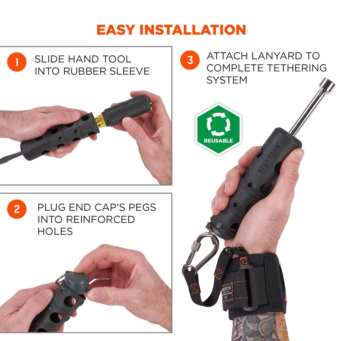 Black Tool Grips - Ergodyne - Secure Tool Tether