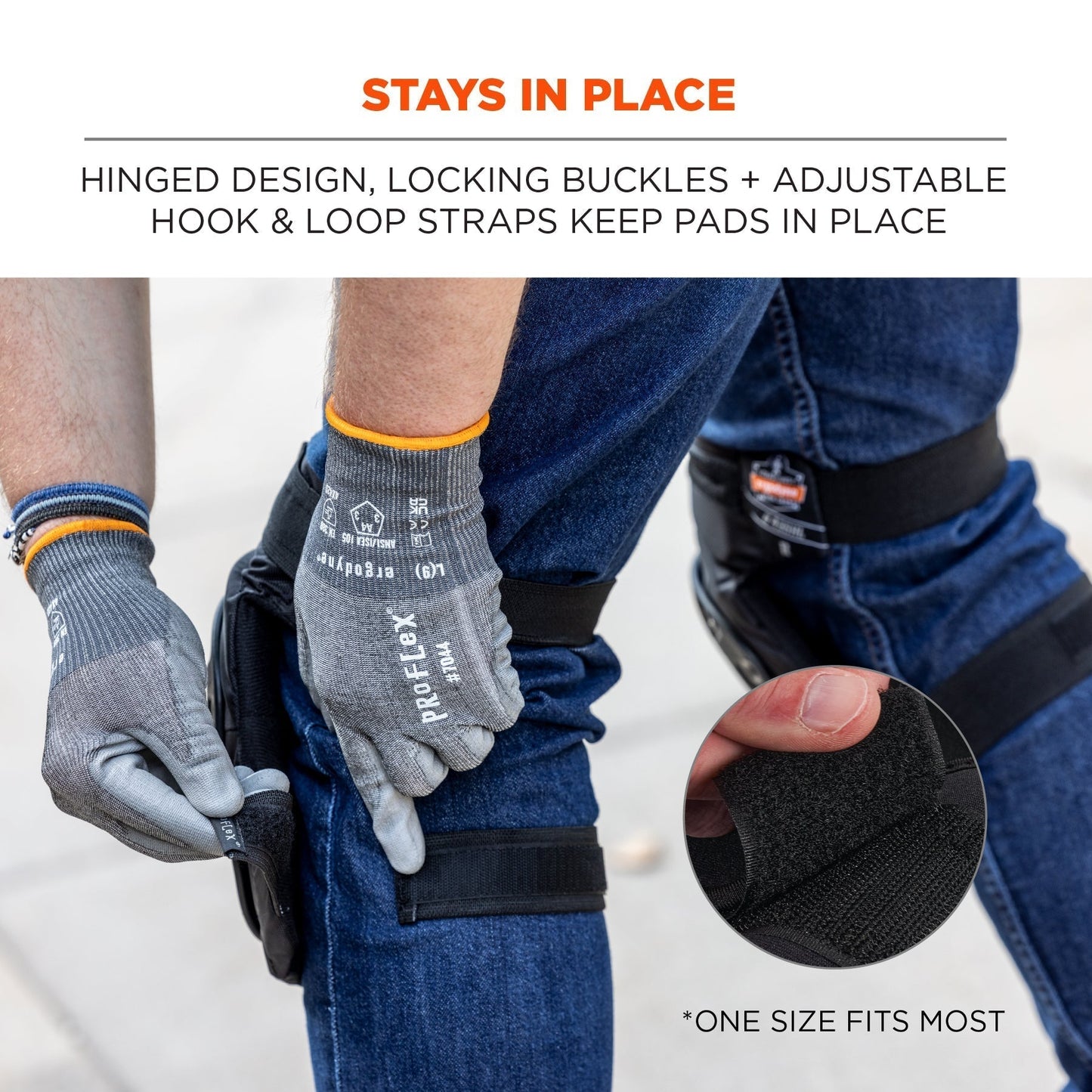 Black Knee Pads - Ergodyne - Comfort Hinged Design