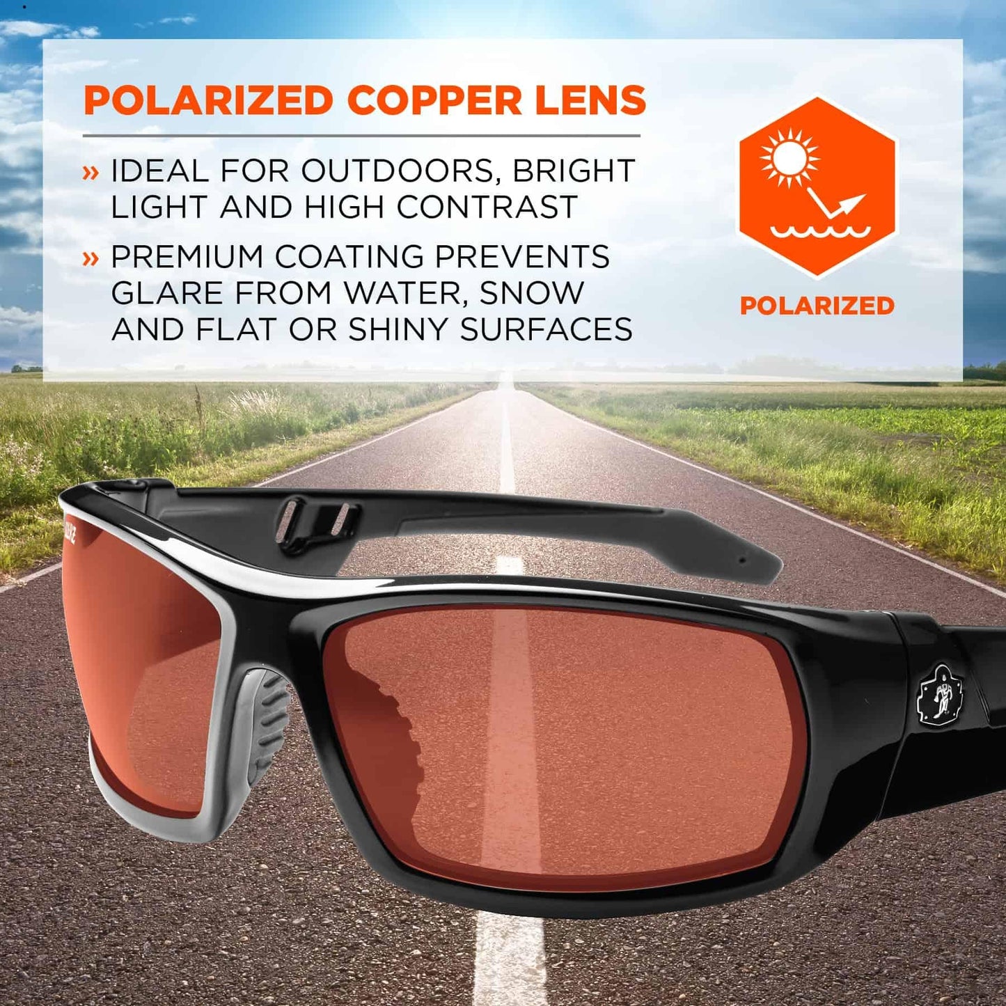 Clear Lens Glasses - Ergodyne - Durable Black Frame - Safety