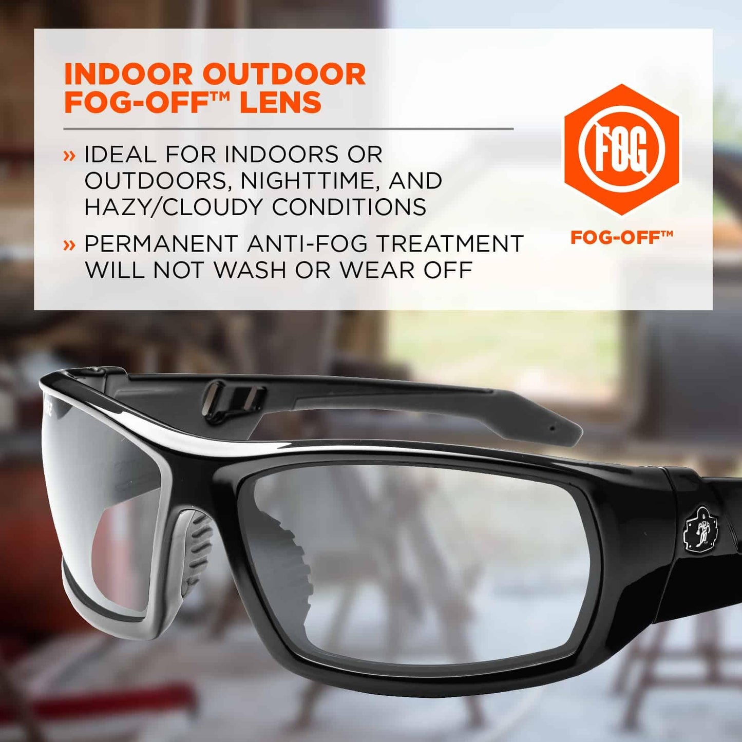Clear Lens Glasses - Ergodyne - Durable Black Frame - Safety