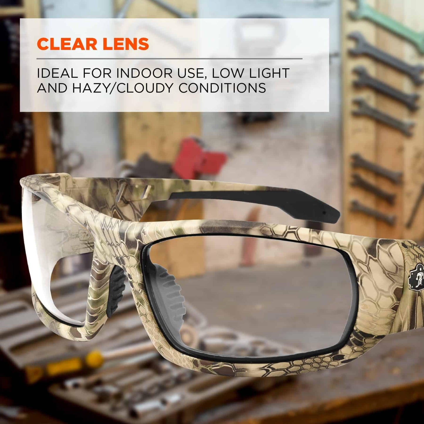 Clear Lens Glasses - Ergodyne - Durable Black Frame - Safety