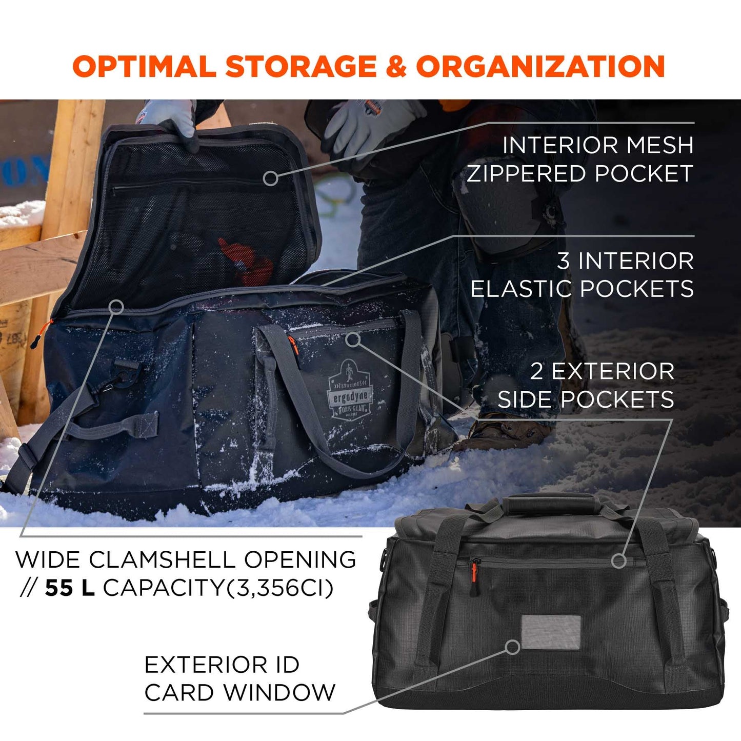Medium Duffel Bags - Ergodyne - Water-Resistant Design