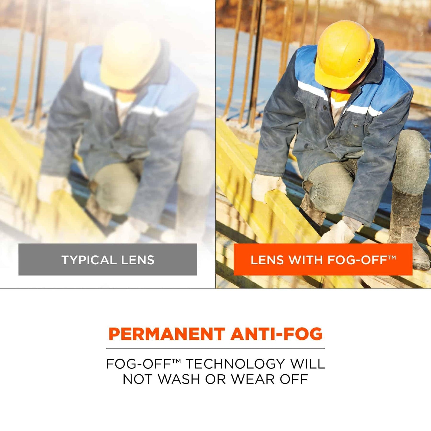 Clear Lens Glasses - Ergodyne - Durable Black Frame - Safety