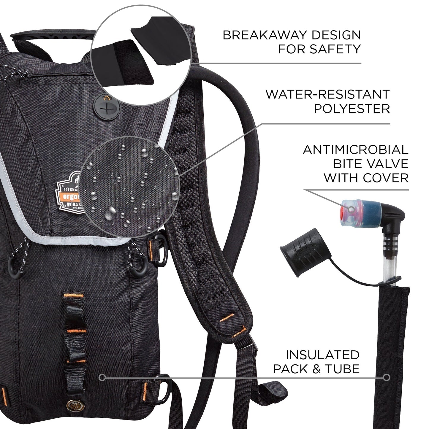 Black Hydration Packs - Ergodyne - Durable Cargo Design