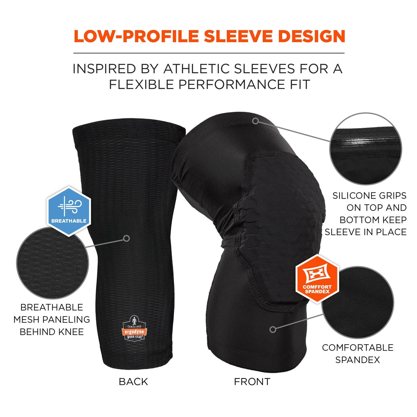 Black Knee Pads - Ergodyne - Lightweight Comfort