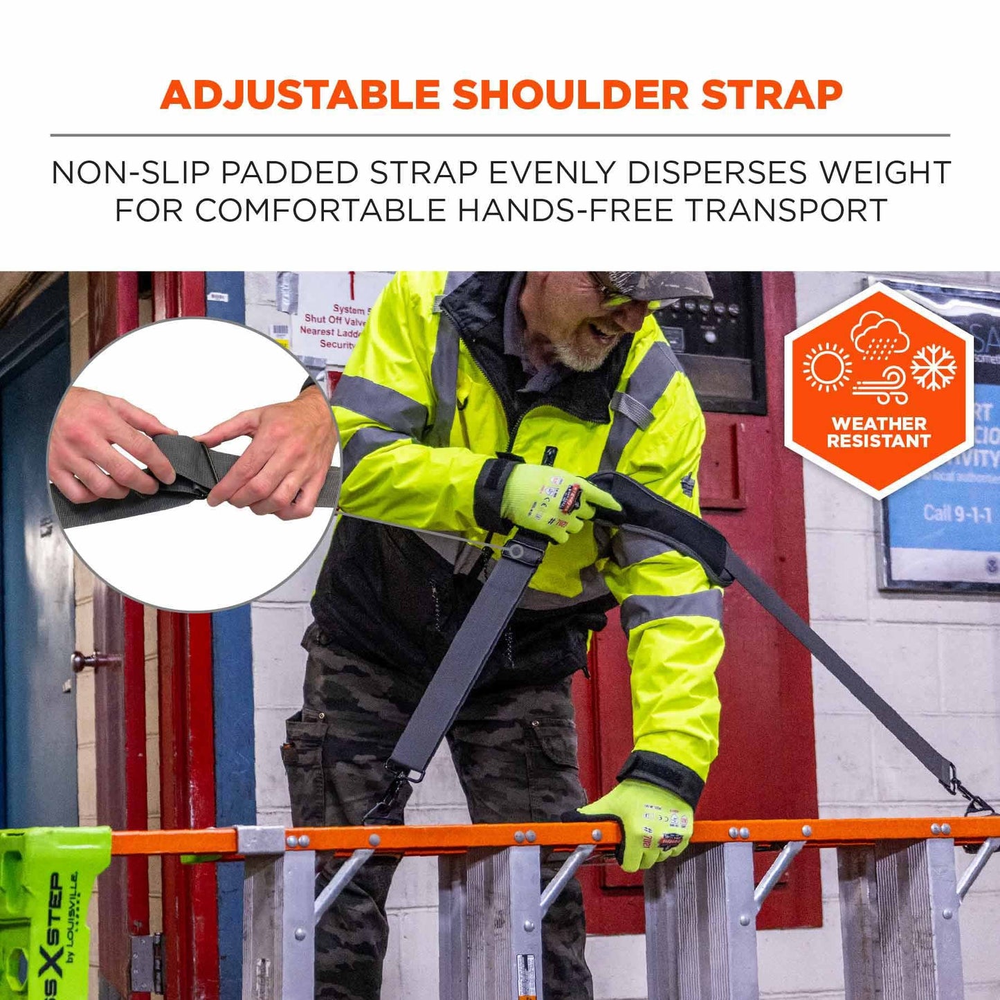 Black Tools | Ergodyne | Ladder Lifting Strap - Ergodyne - Adjustable Comfort