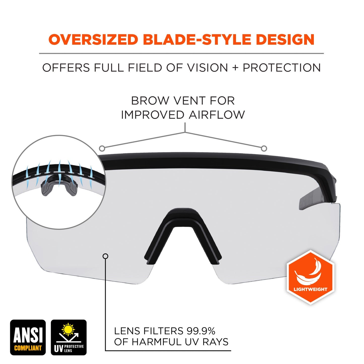 Clear Lens Glasses - Ergodyne - Impact-Resistant Style
