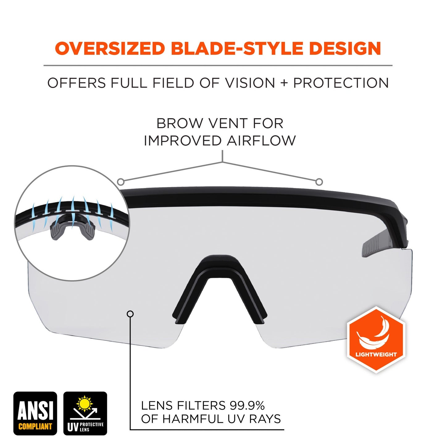 Clear Lens Glasses - Ergodyne - Impact-Resistant Style