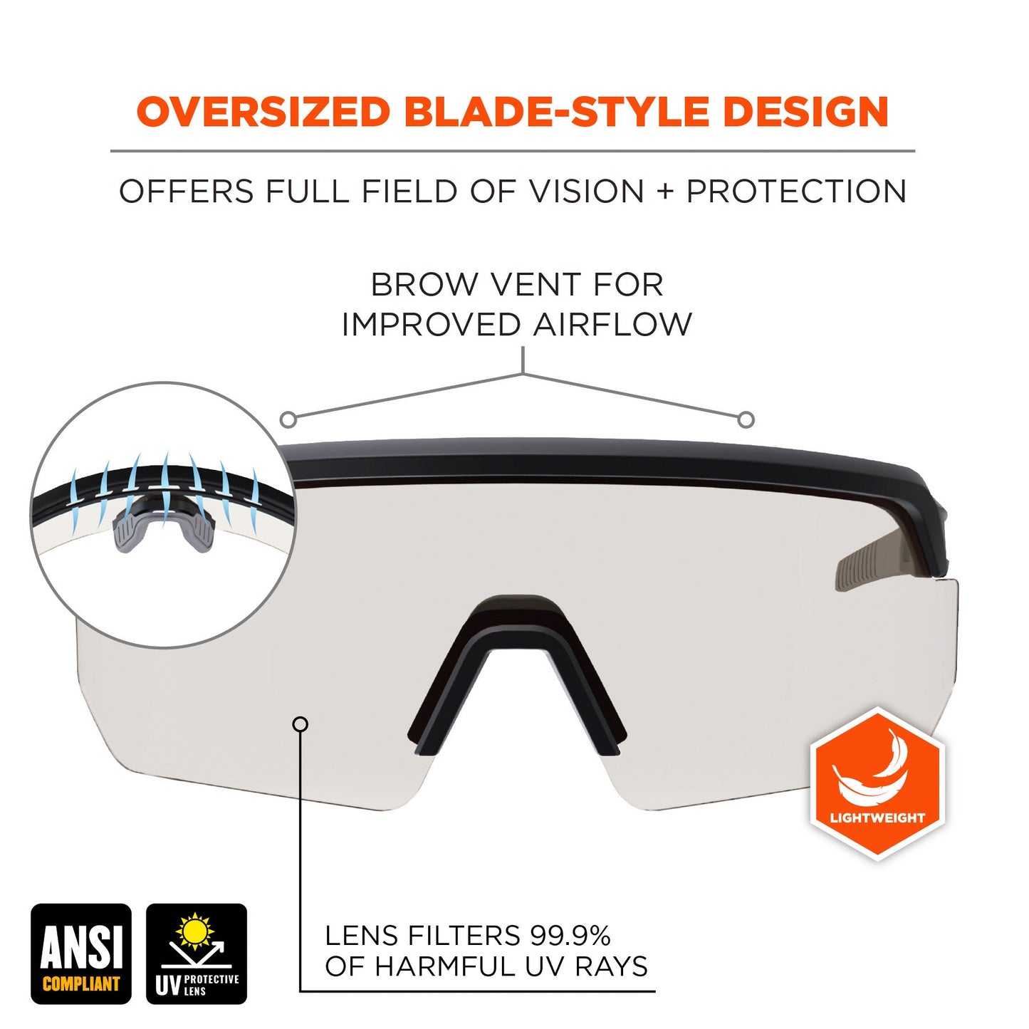 Clear Lens Glasses - Ergodyne - Impact-Resistant Style