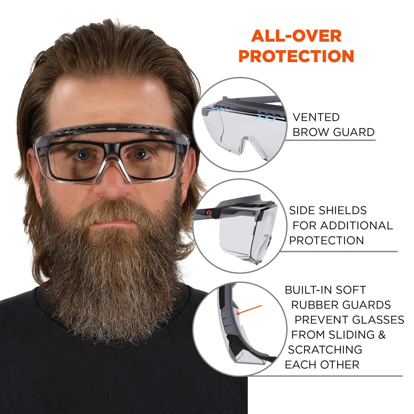 Clear Lens Glasses - Ergodyne - Anti-Fog Protection
