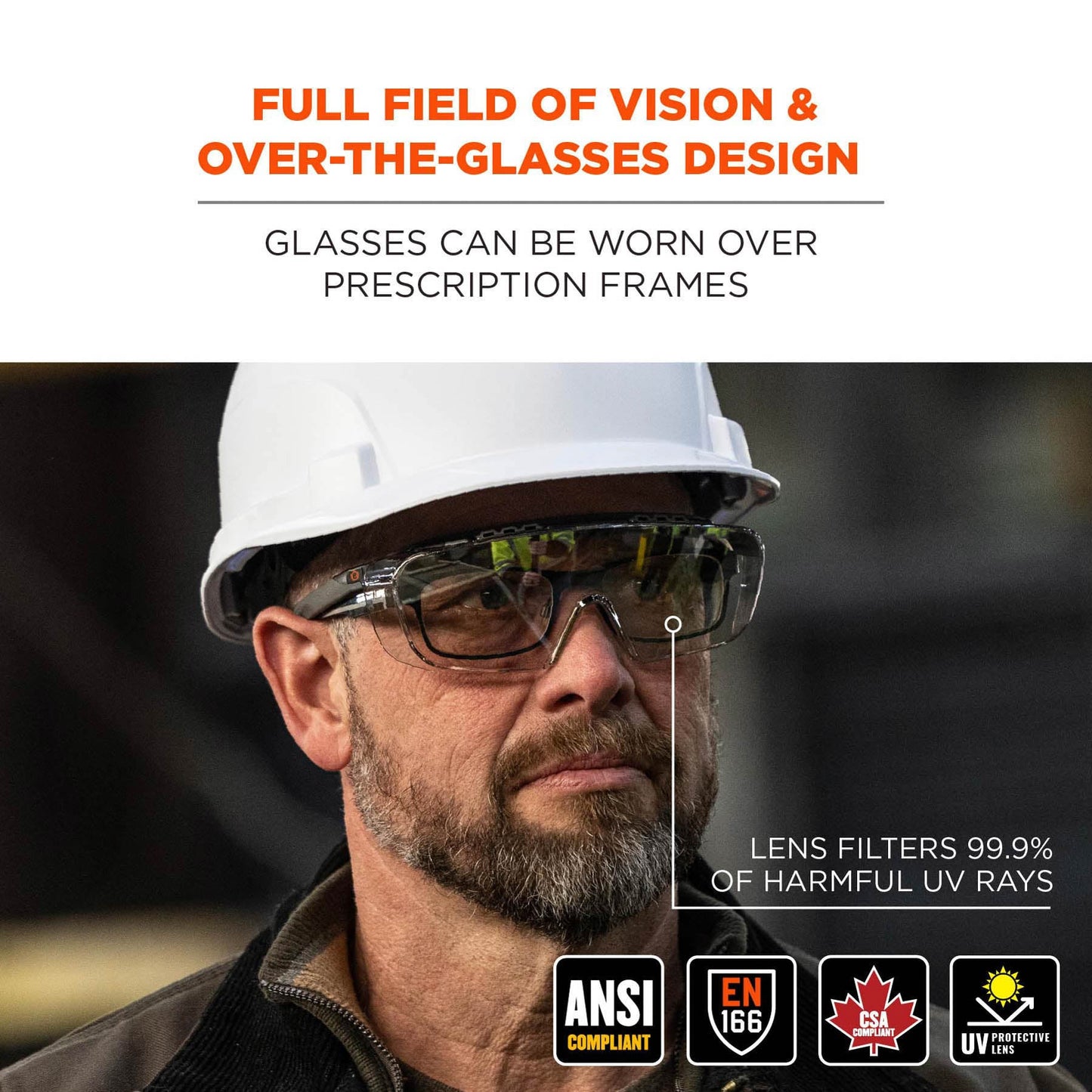 Clear Lens Glasses - Ergodyne - Anti-Fog Protection