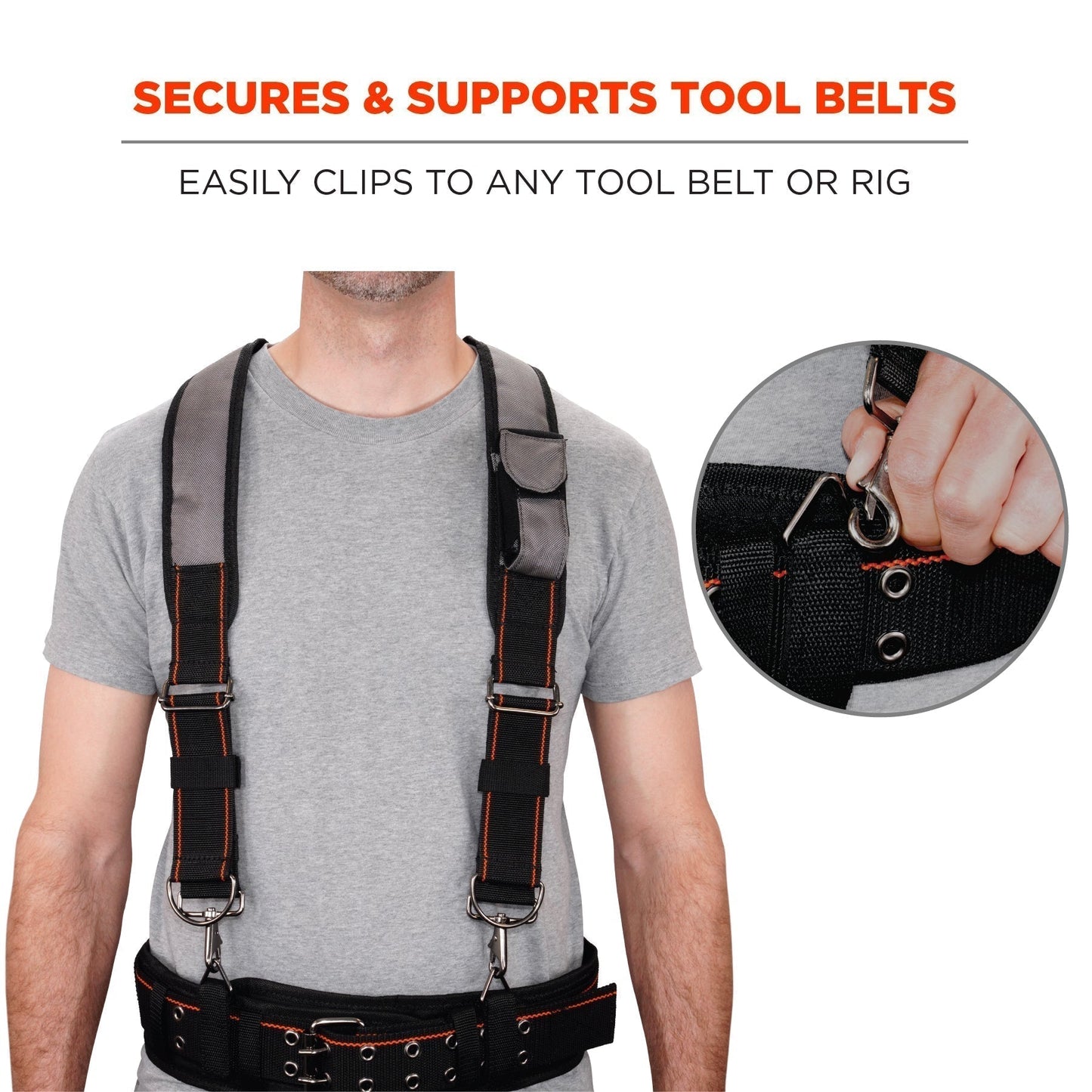 Gray Tool Belts - Ergodyne - Padded Suspenders