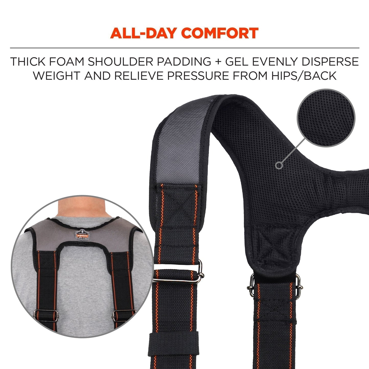 Gray Tool Belts - Ergodyne - Padded Suspenders