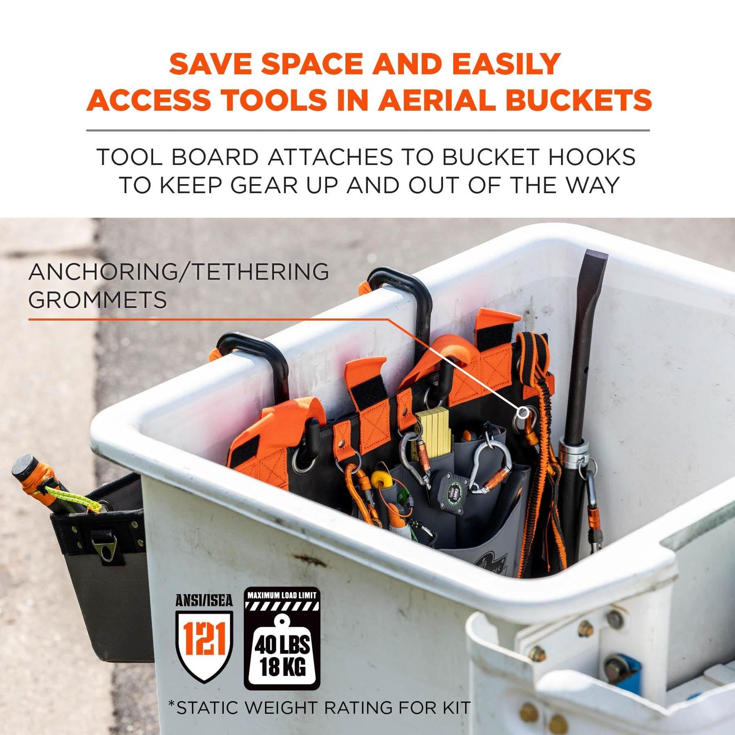 Gray Tool Boards - Ergodyne - Aerial Tool Storage Solution