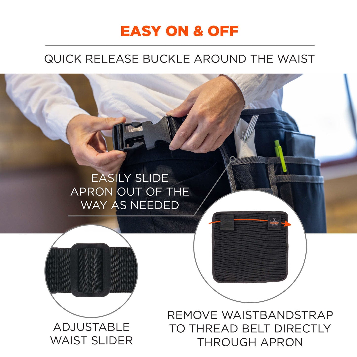Black Aprons - Ergodyne - Durable Server Pouch