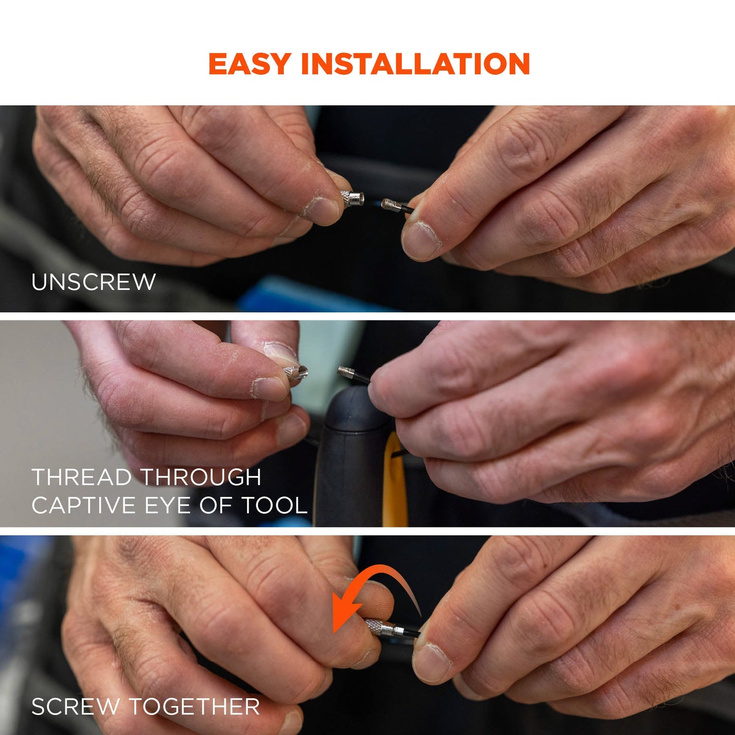 Black Tools | Ergodyne | Wire Cable Key Rings - Durable - Reliable