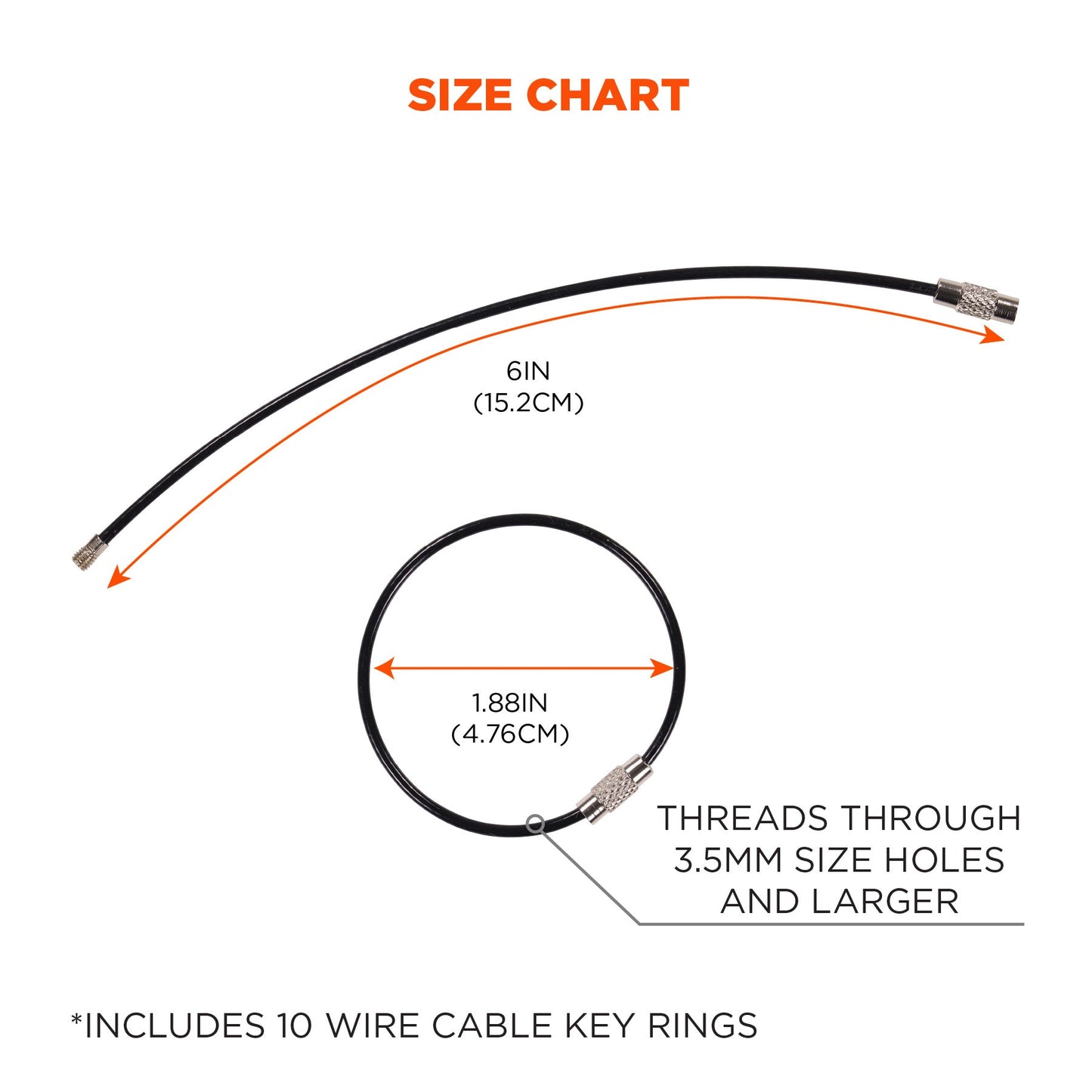 Black Tools | Ergodyne | Wire Cable Key Rings - Durable - Reliable