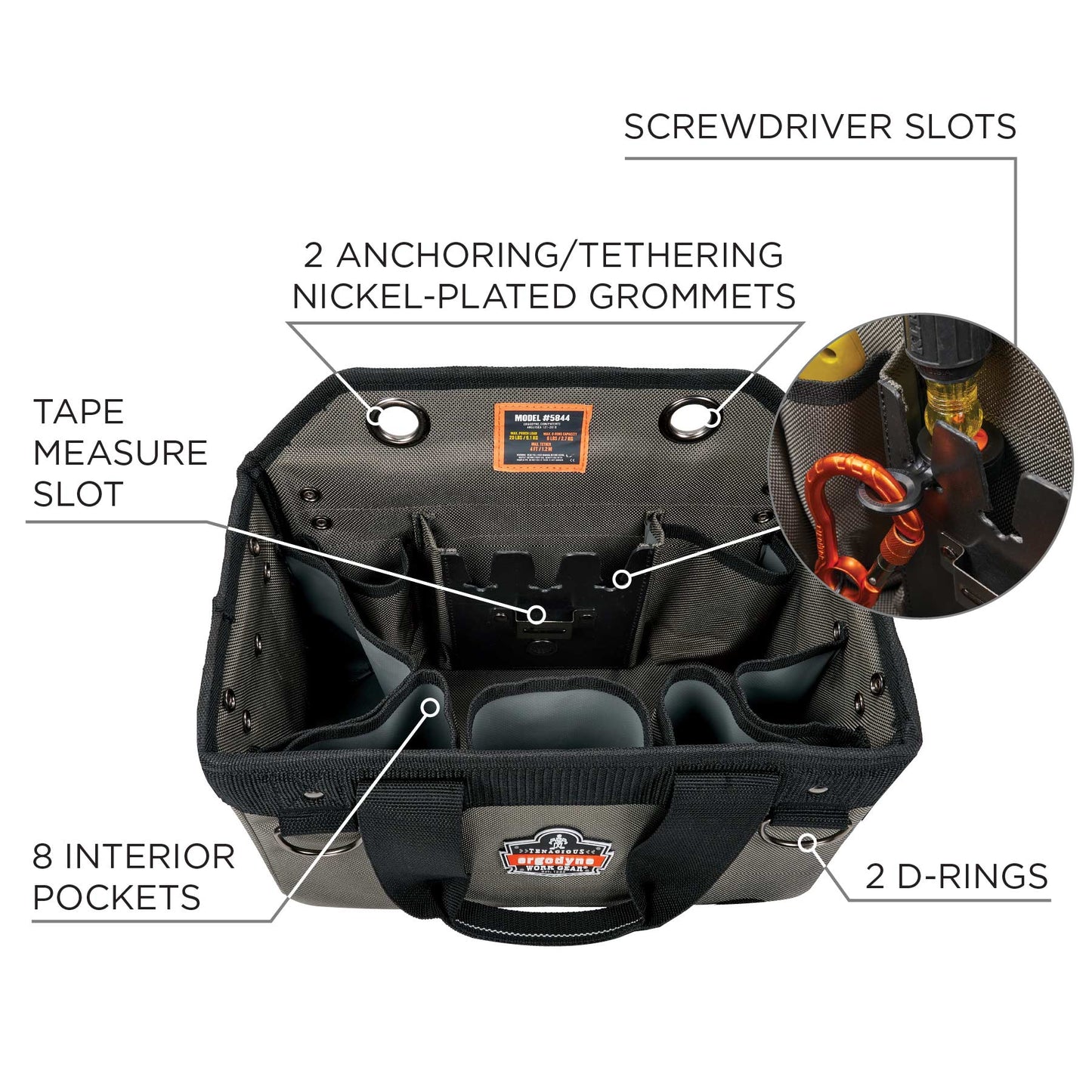 Large Tool Pouches - Ergodyne - Heavy-Duty Bucket Bag - Secure Storage