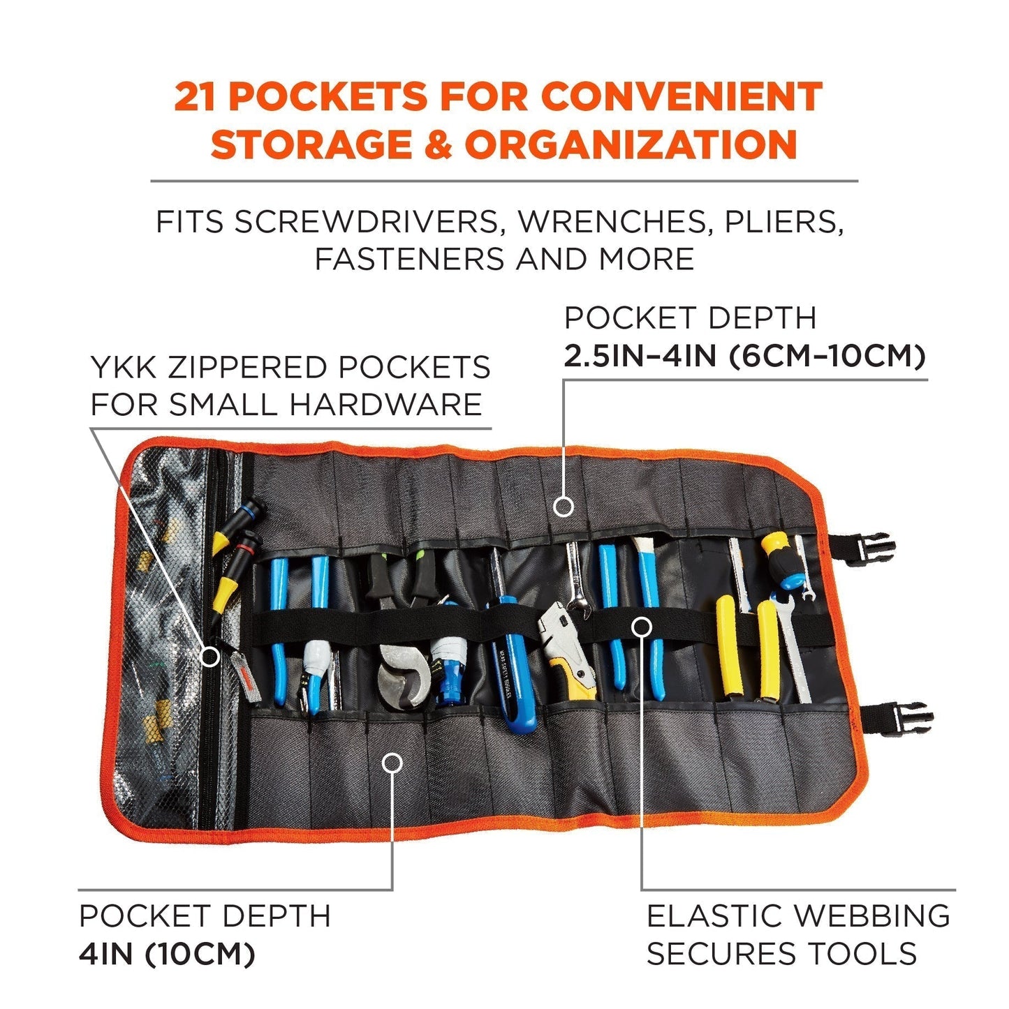 Black Tool Roll-Ups - Ergodyne - Durable Polyester