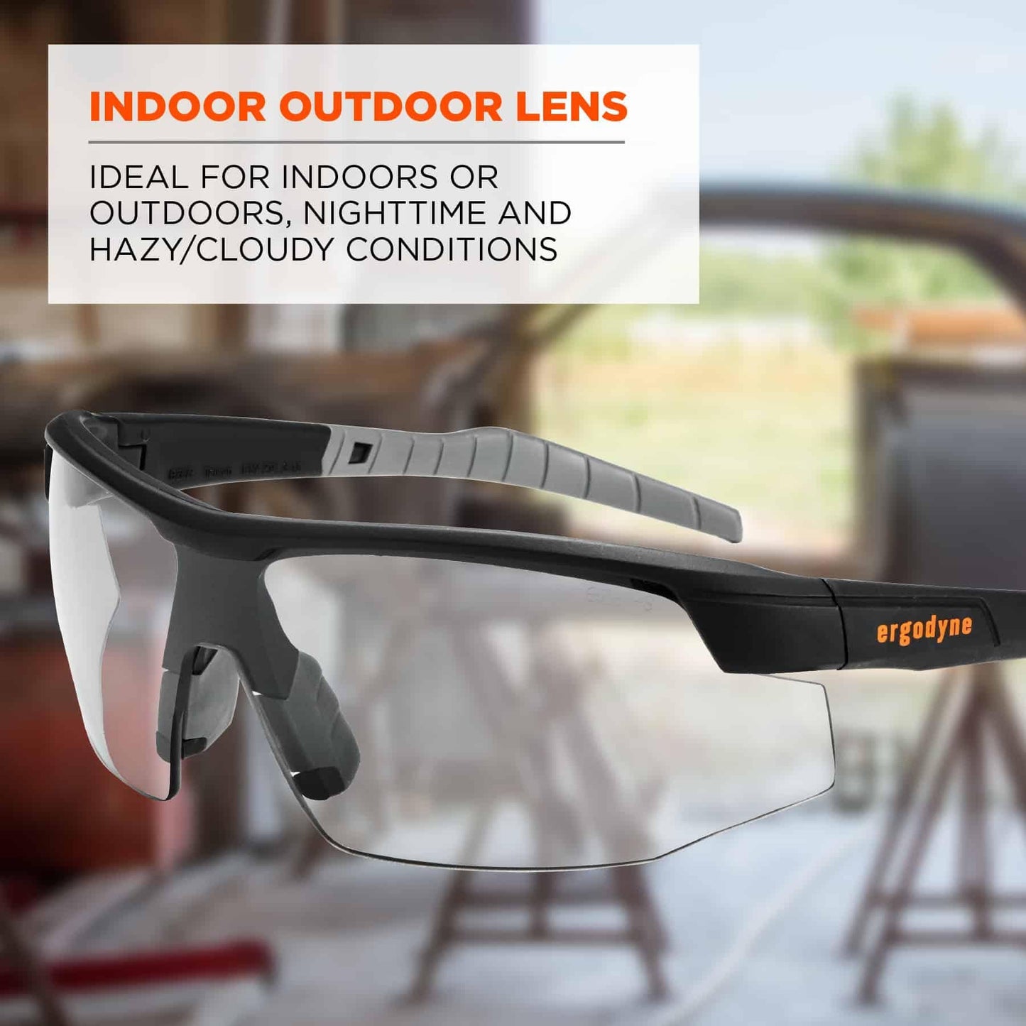 Clear Lens Glasses - Ergodyne - Safety Matte Black Frame