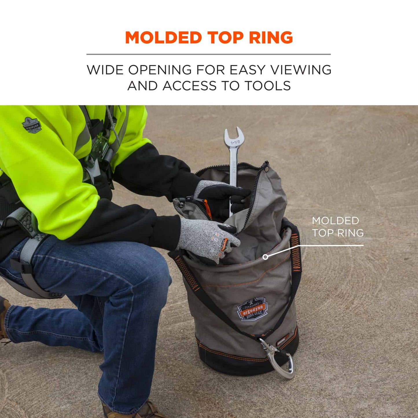 Gray Hoist Bucket - Ergodyne - Durable Nylon Design