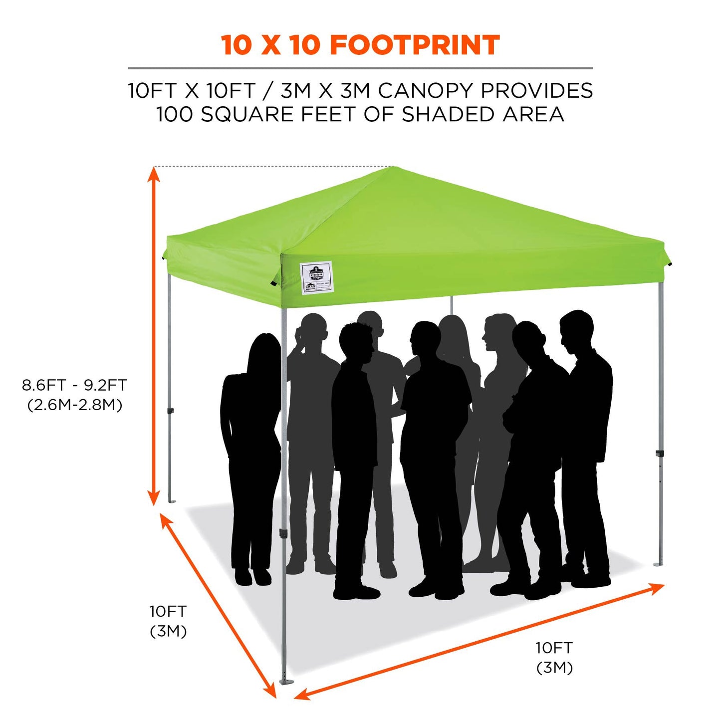 10ft x 10ft Work Tents - Ergodyne - Durable Canopy