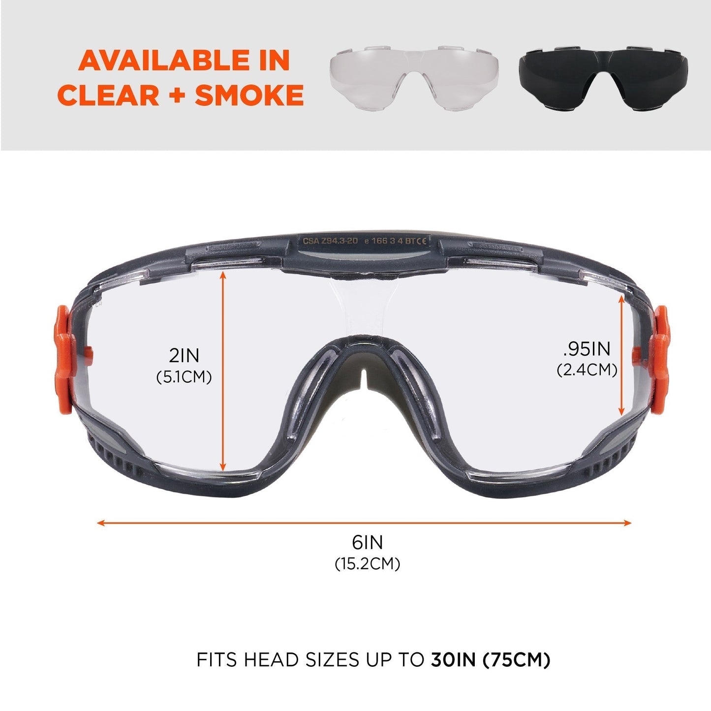 Clear Anti-Fog Goggles - Ergodyne - Durable, UV Protected