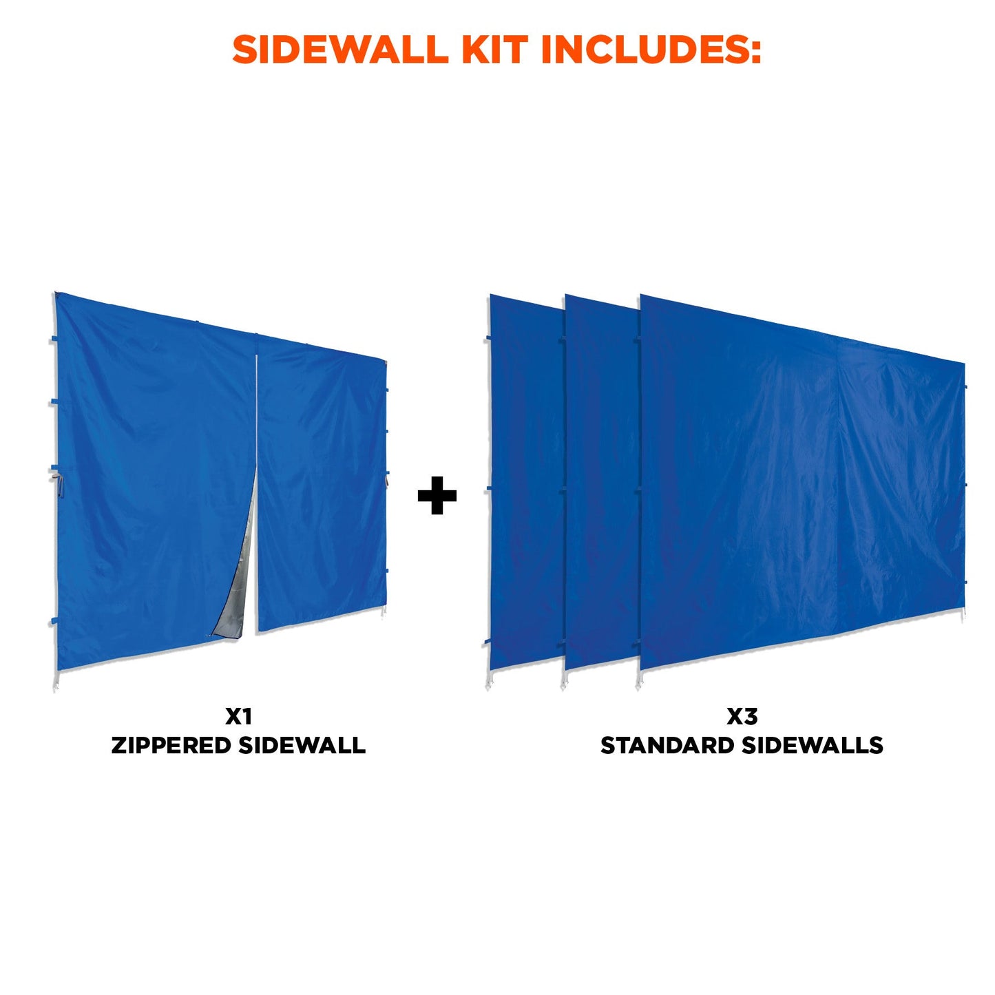 Blue Work Tents - Ergodyne - Durable Sidewall Kit