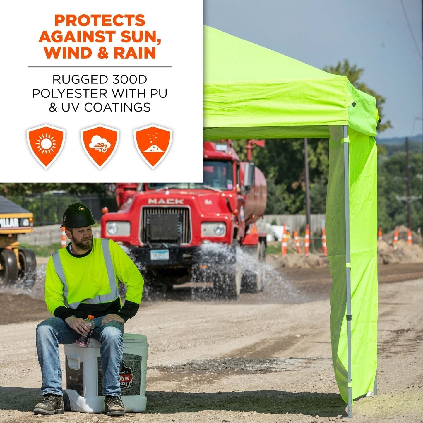 Lime Tent Sidewalls - Ergodyne - Heavy-Duty Fabric