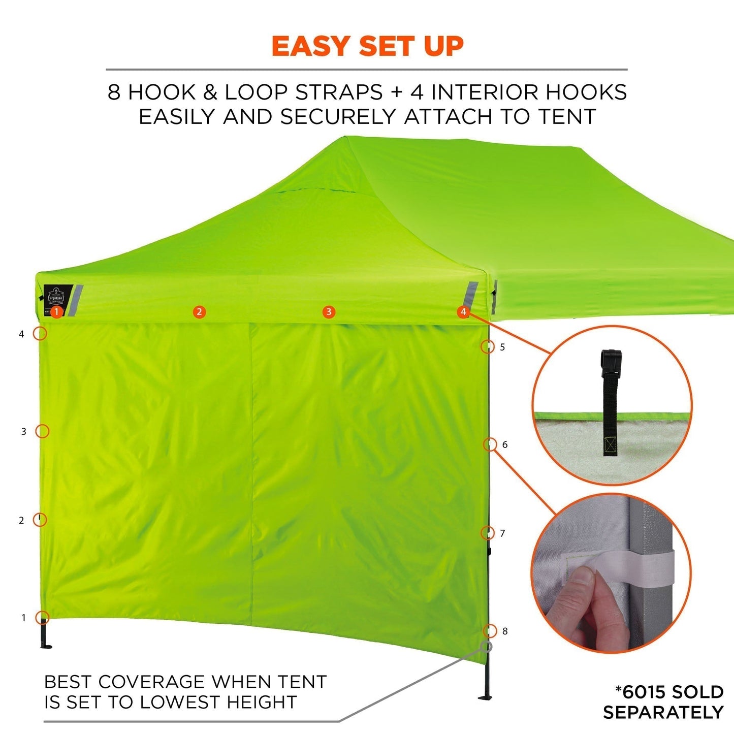 Lime Tent Sidewalls - Ergodyne - Heavy-Duty Fabric