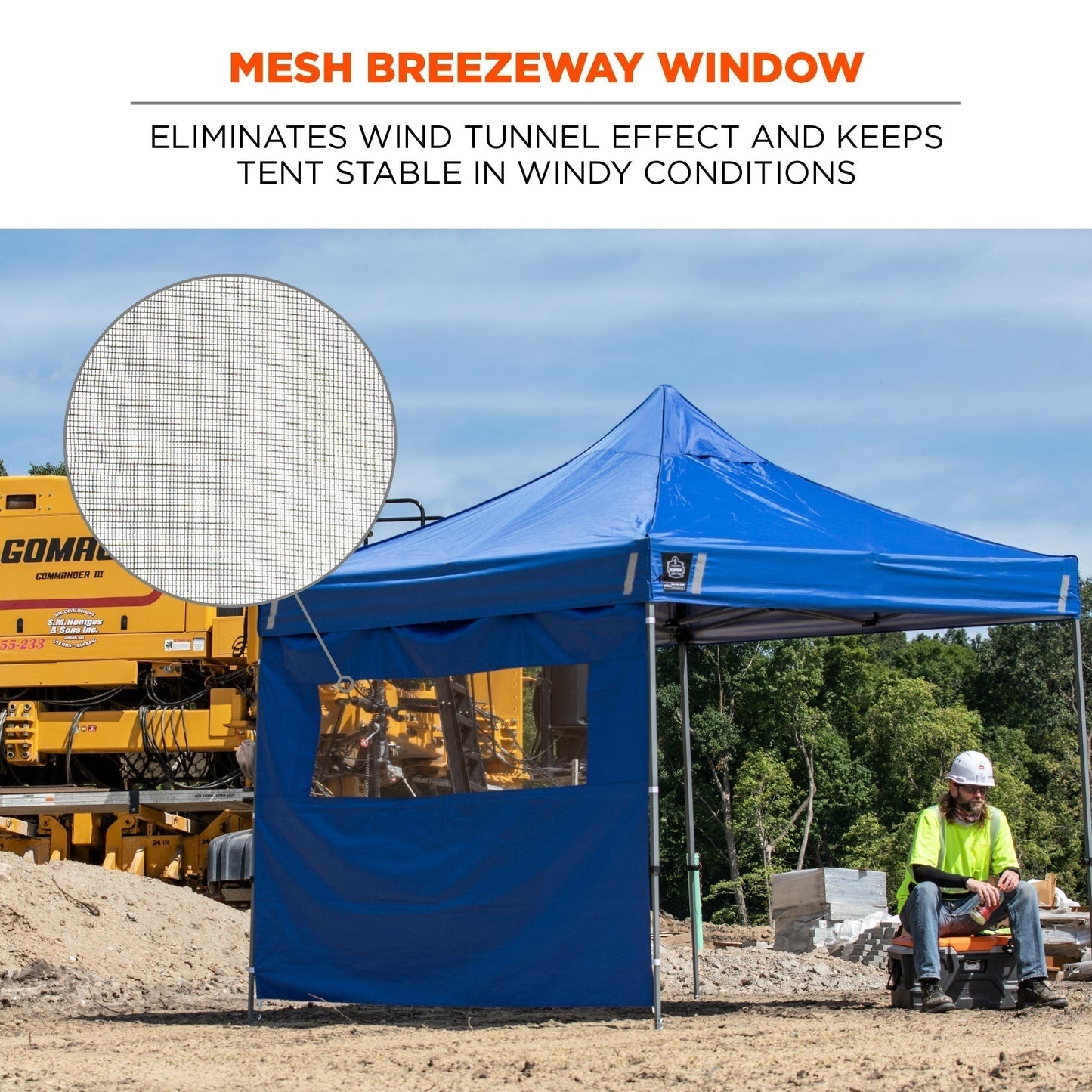 Blue Work Tents - Ergodyne - Heavy-Duty Sidewall