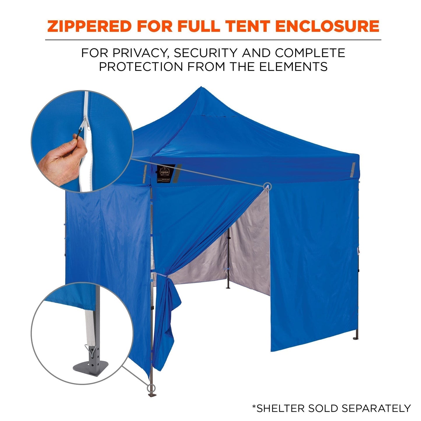 Blue Tent Sidewalls - Ergodyne - Heavy-Duty Fabric